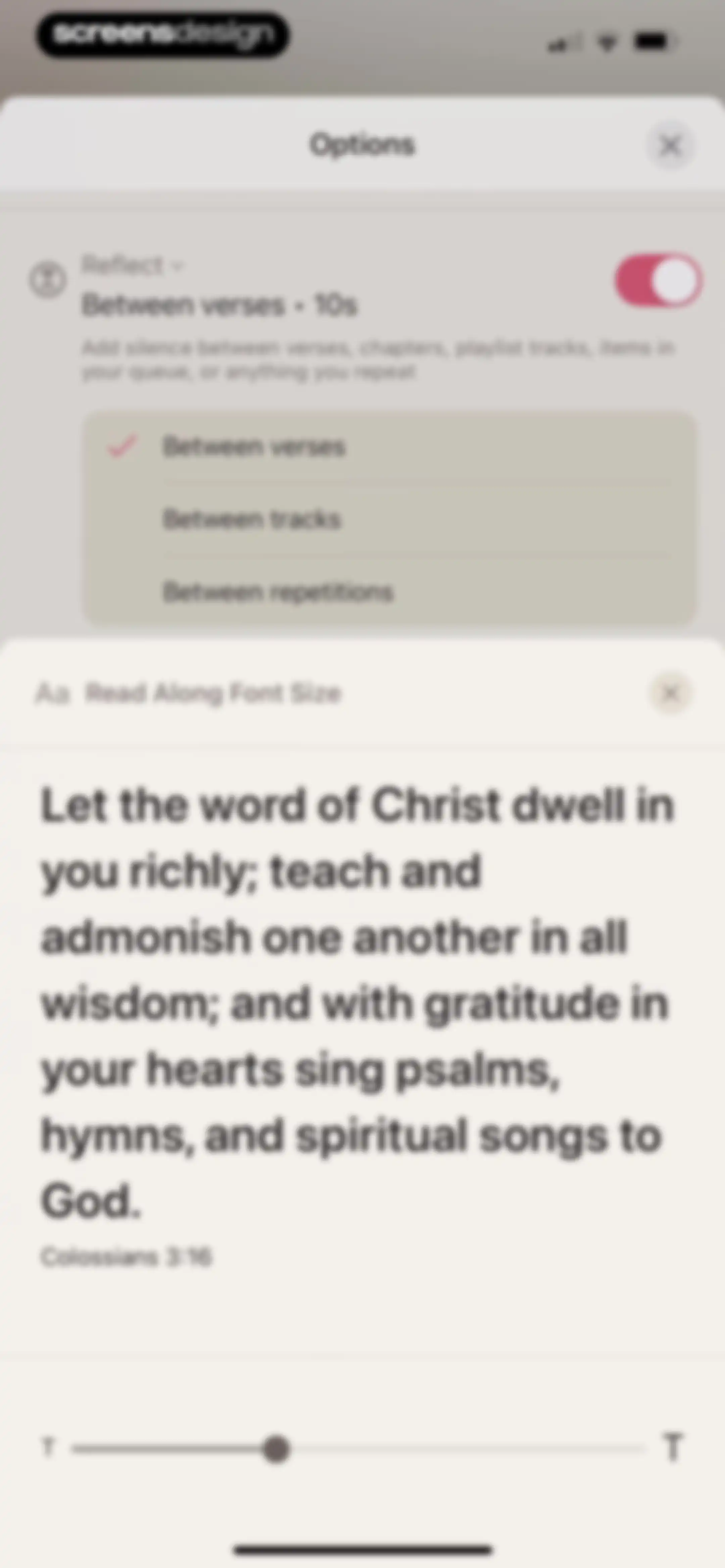 Dwell: Audio Bible screen 34
