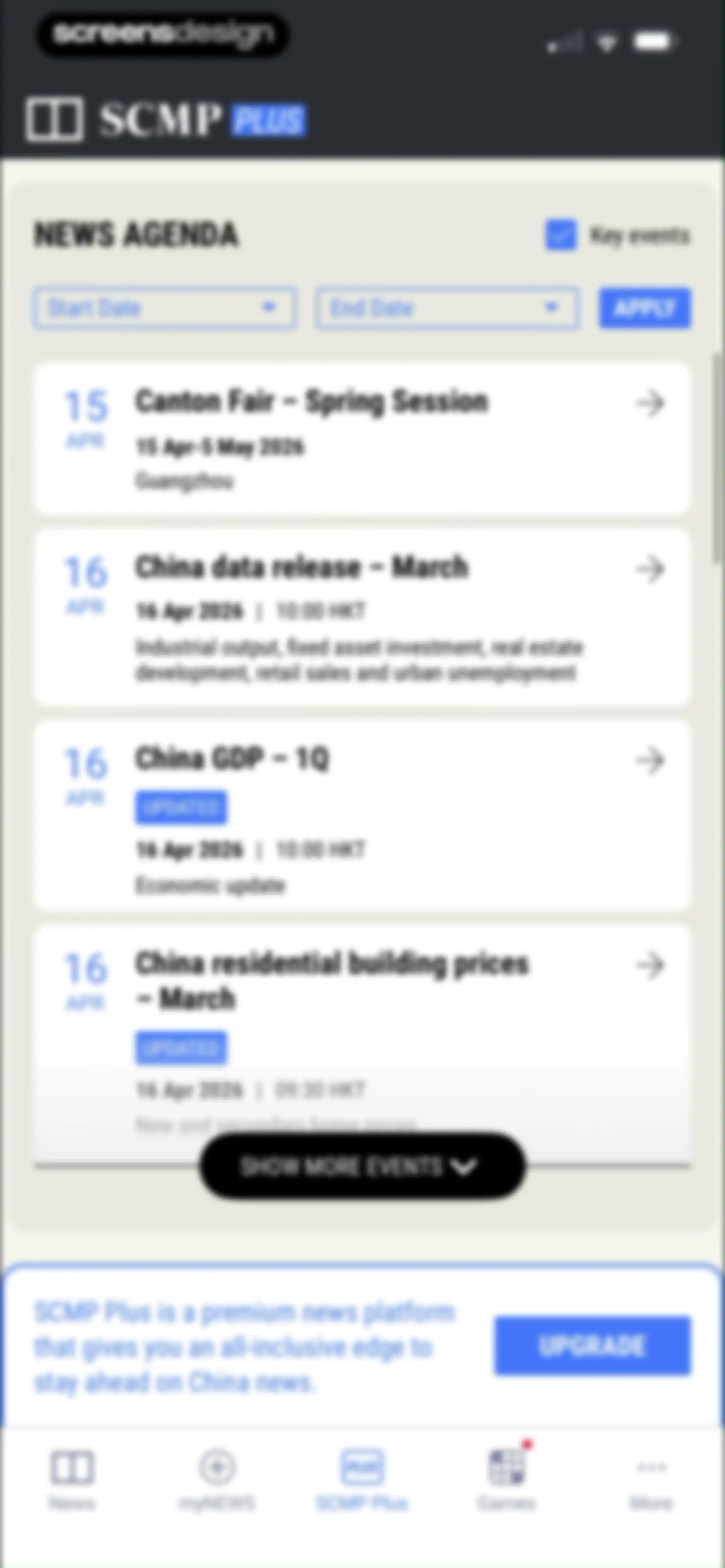 South China Morning Post: News screen 68