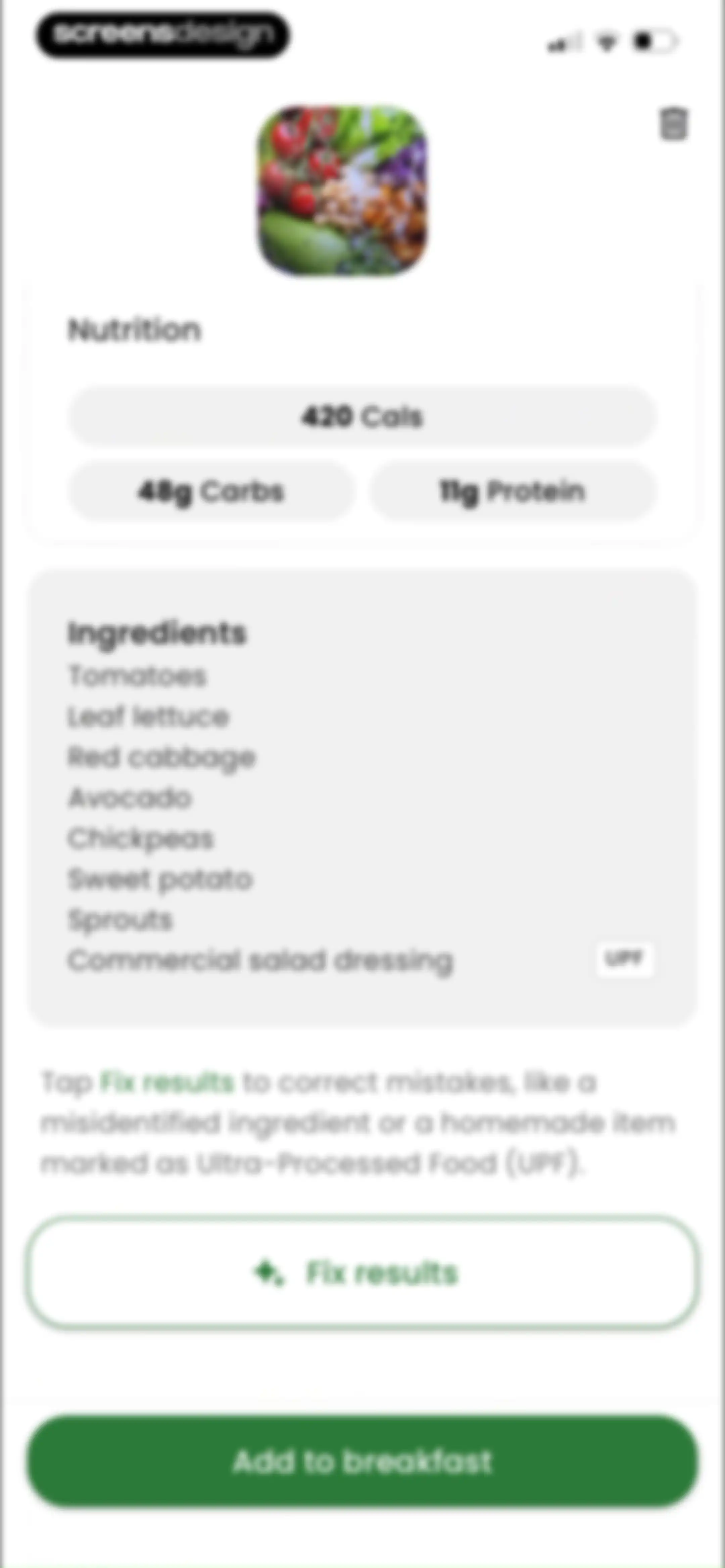 Diabetes food tracker - Gococo screen 75