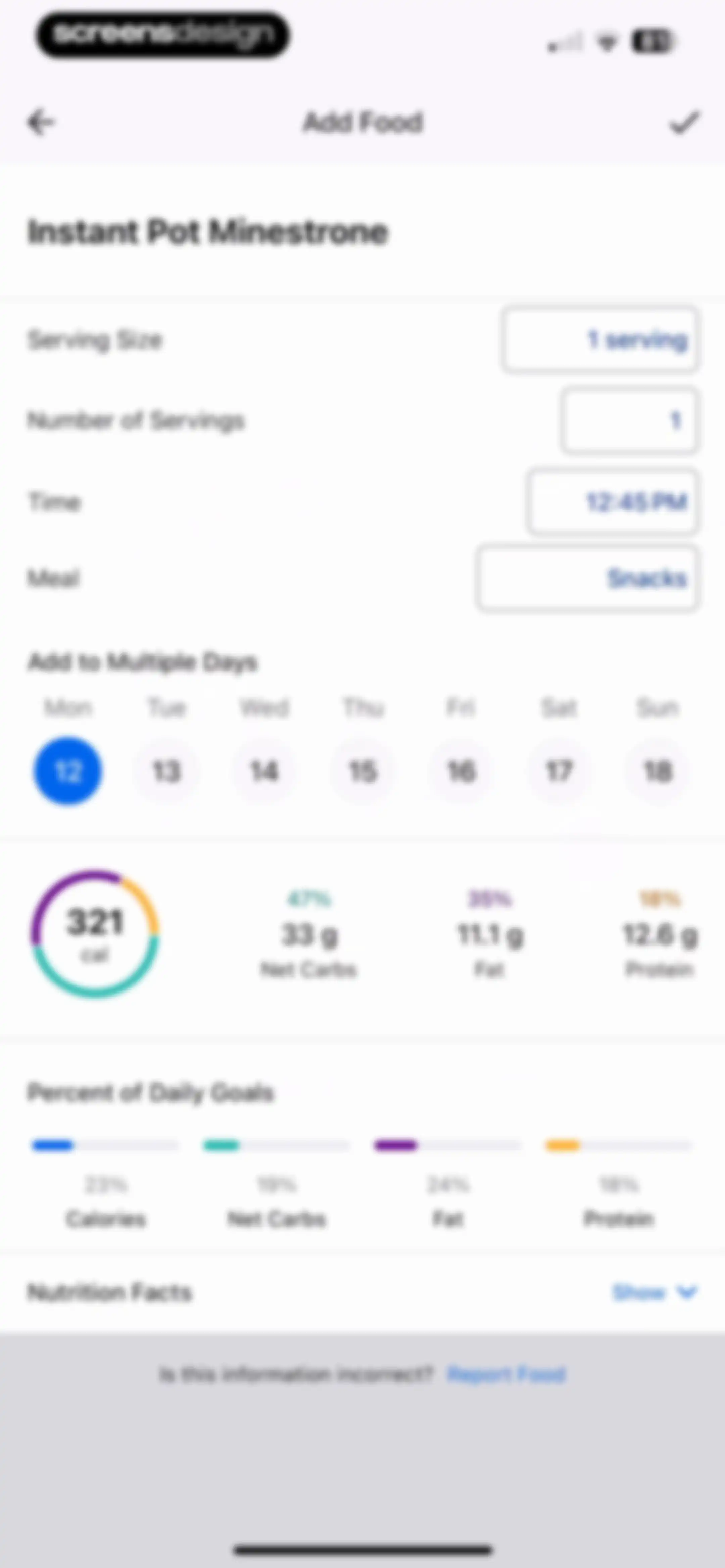 MyFitnessPal: Calorie Counter screen 162