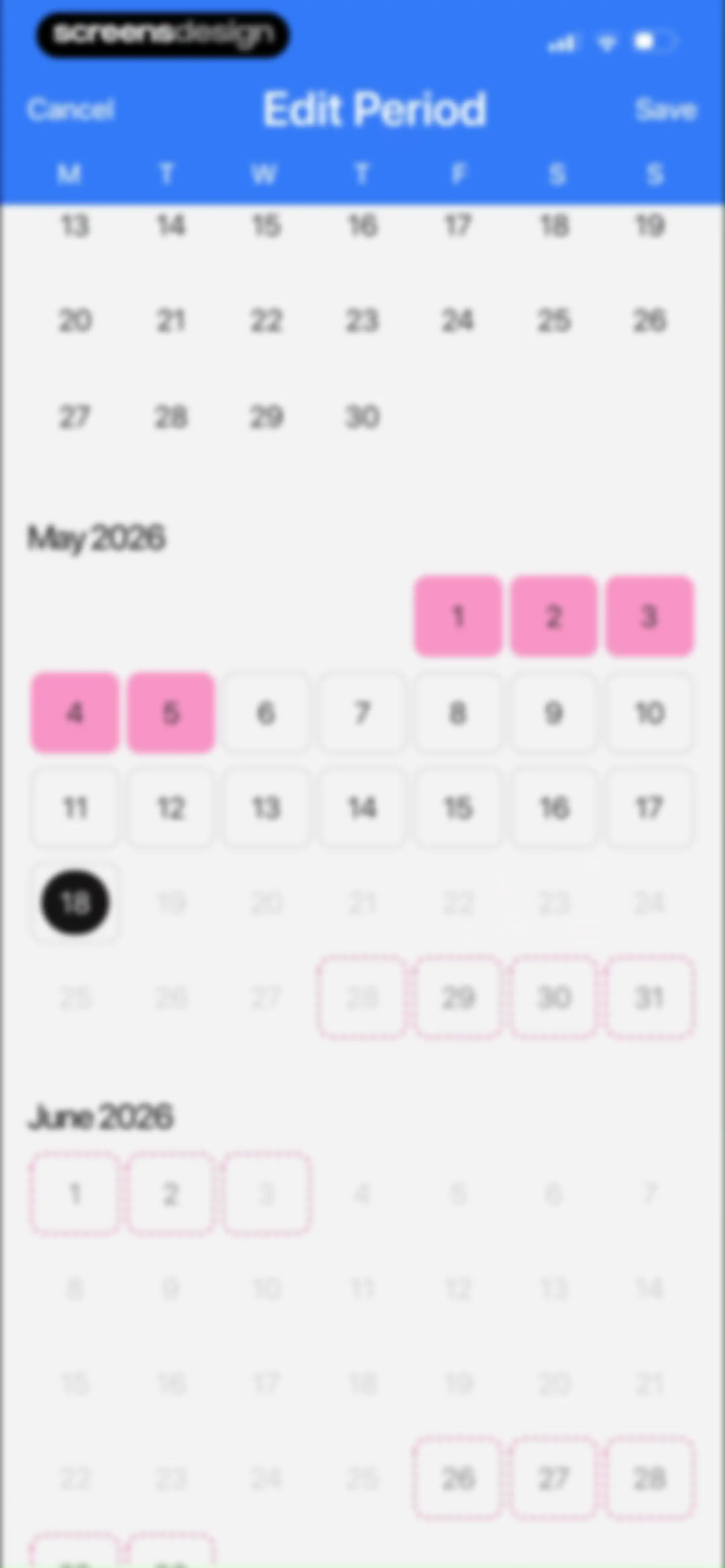 Harmony: Cycle Syncing, Period screen 81