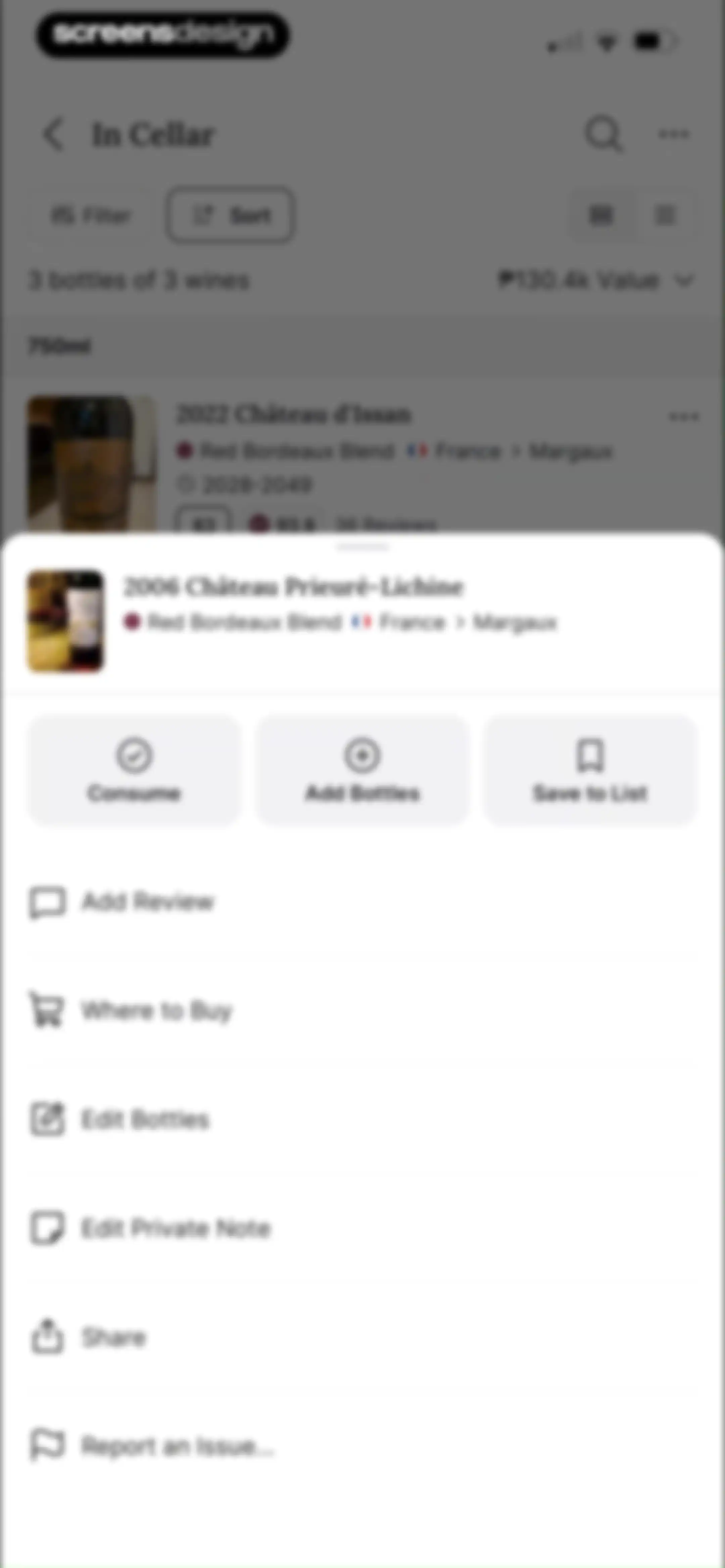 CellarTracker: #1 Wine Tracker screen 109