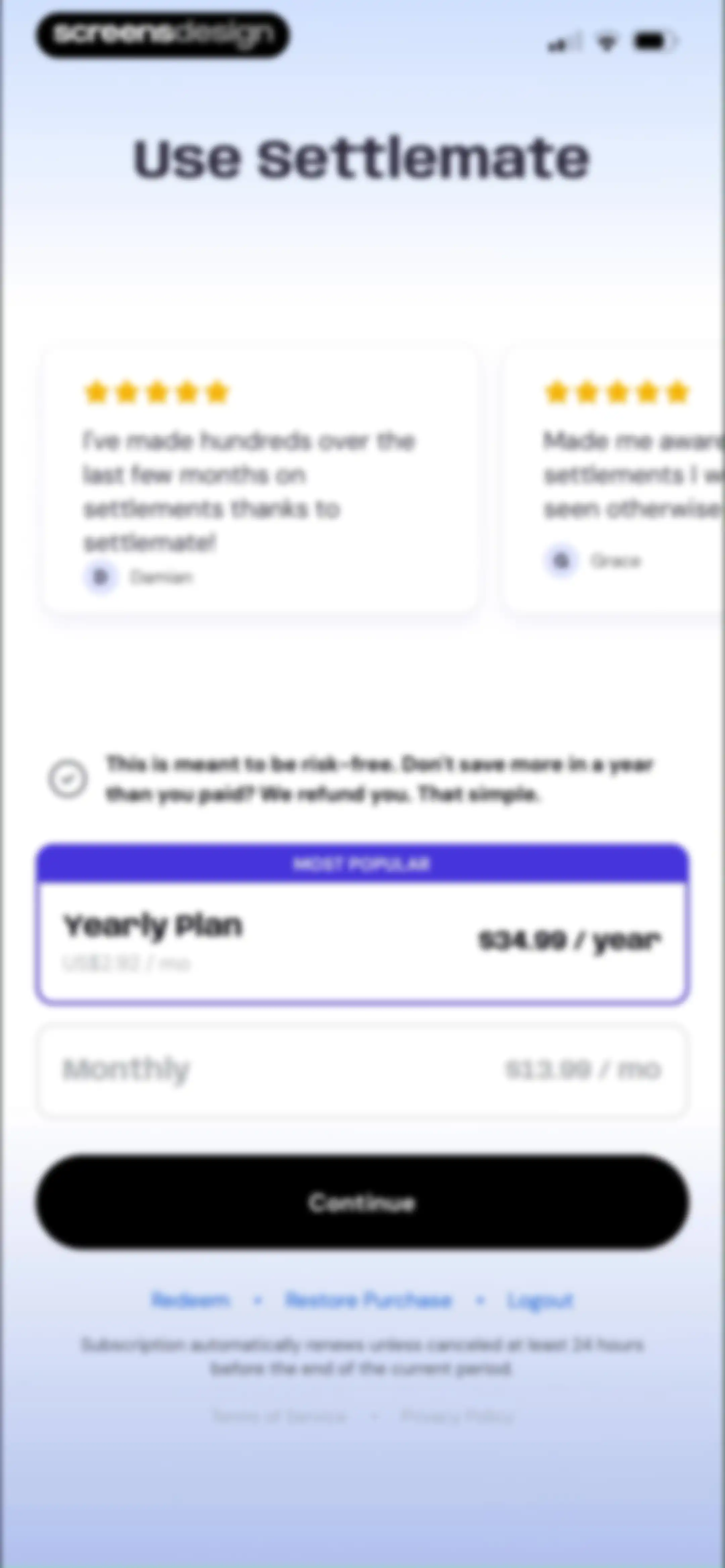 Settlemate: Claim Savings screen 42