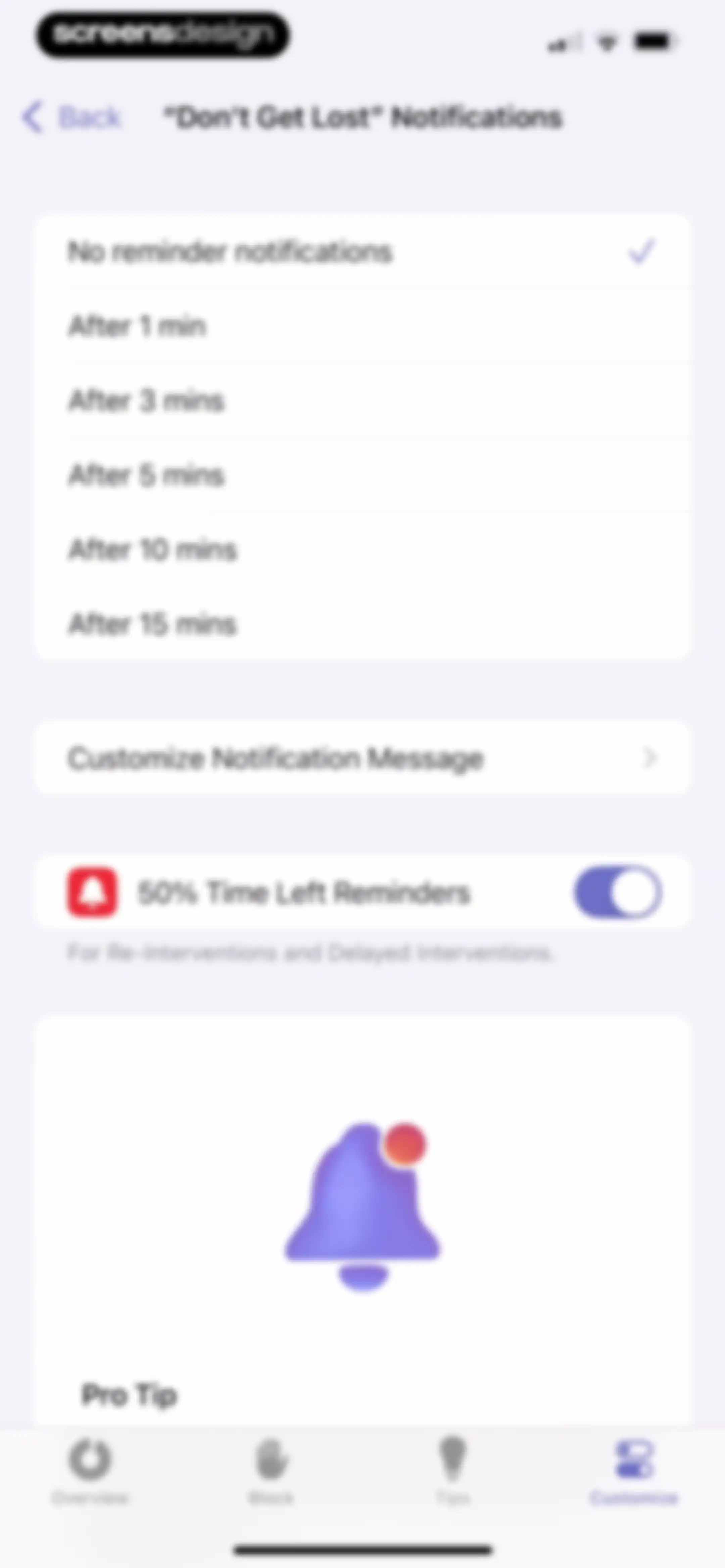 one sec | screen time + focus screen 86