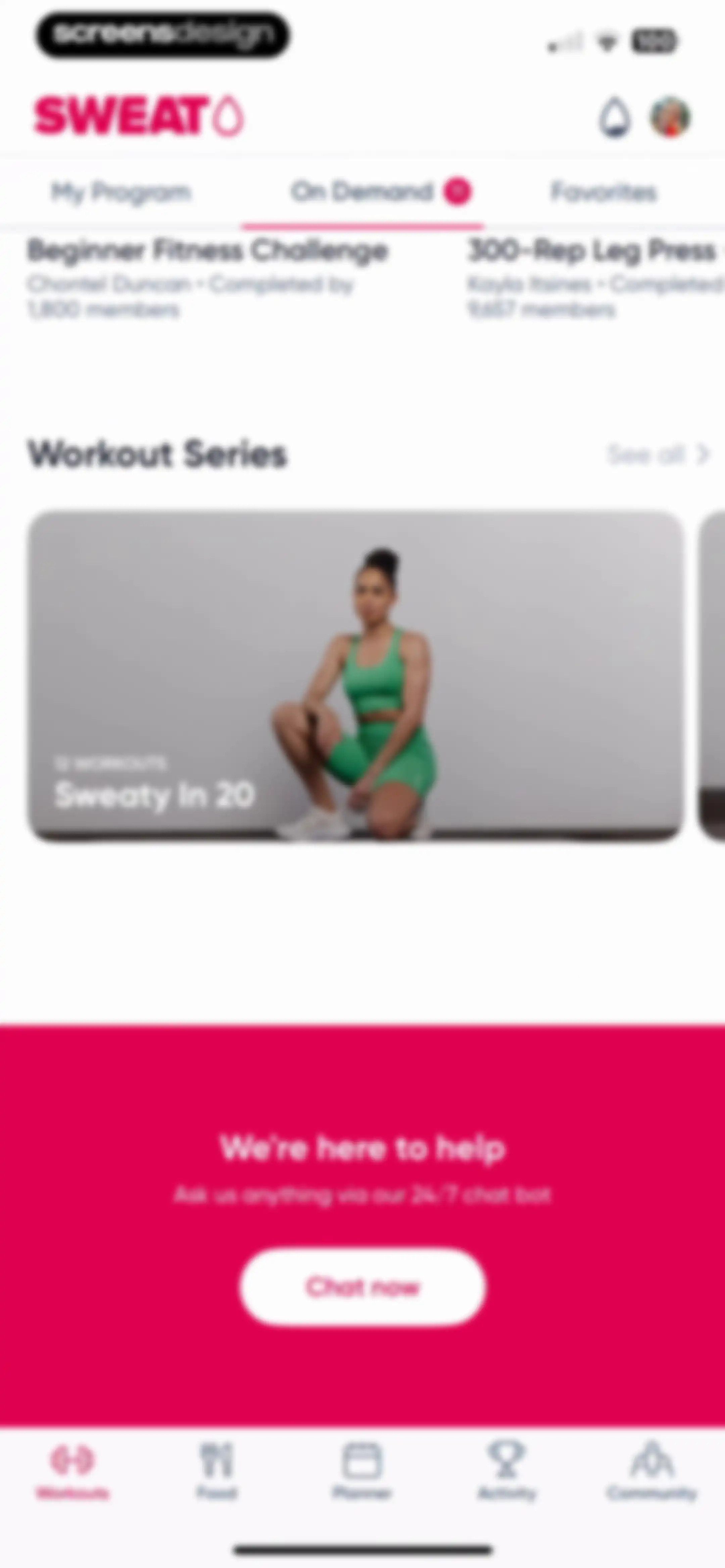 Sweat: Fitness App For Women screen 107