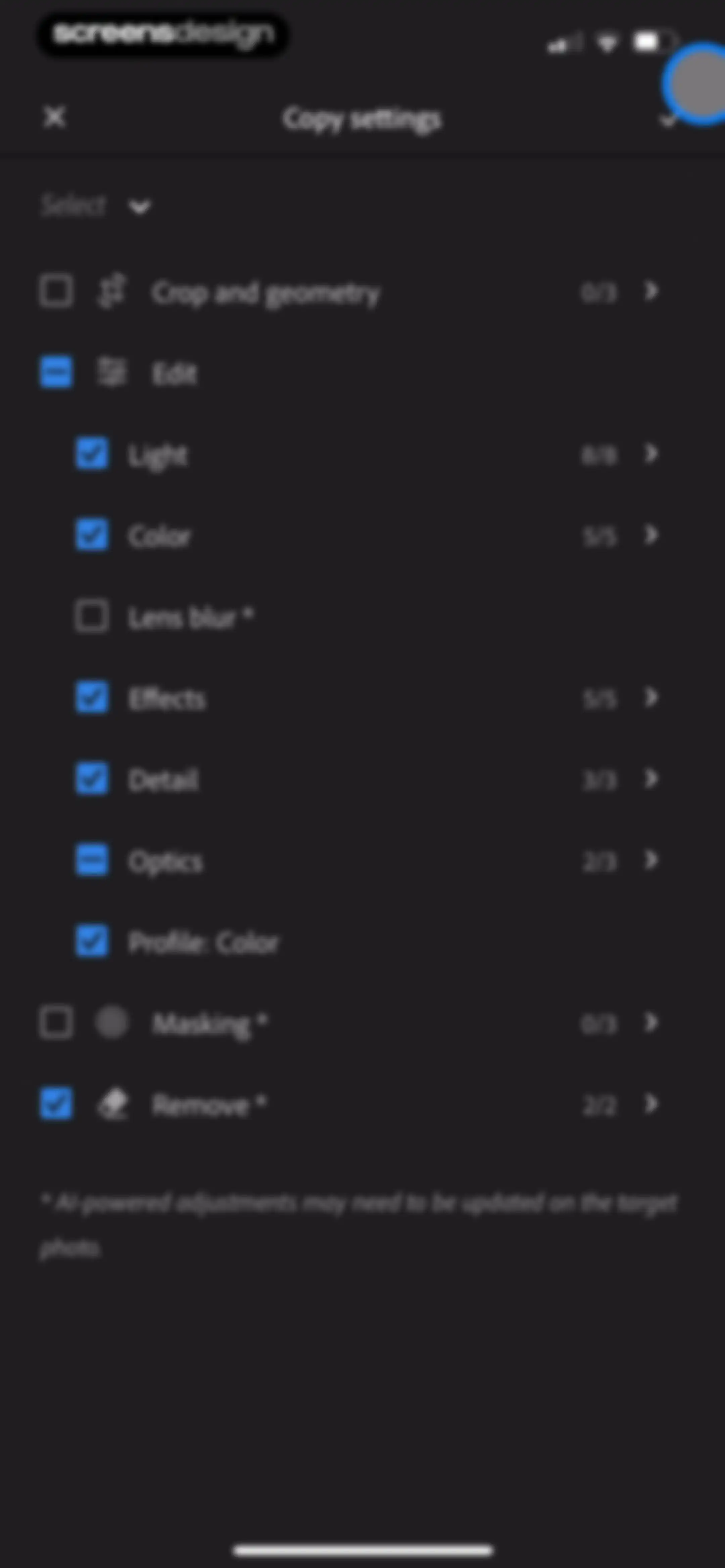 Lightroom: AI Photo Editor screen 134