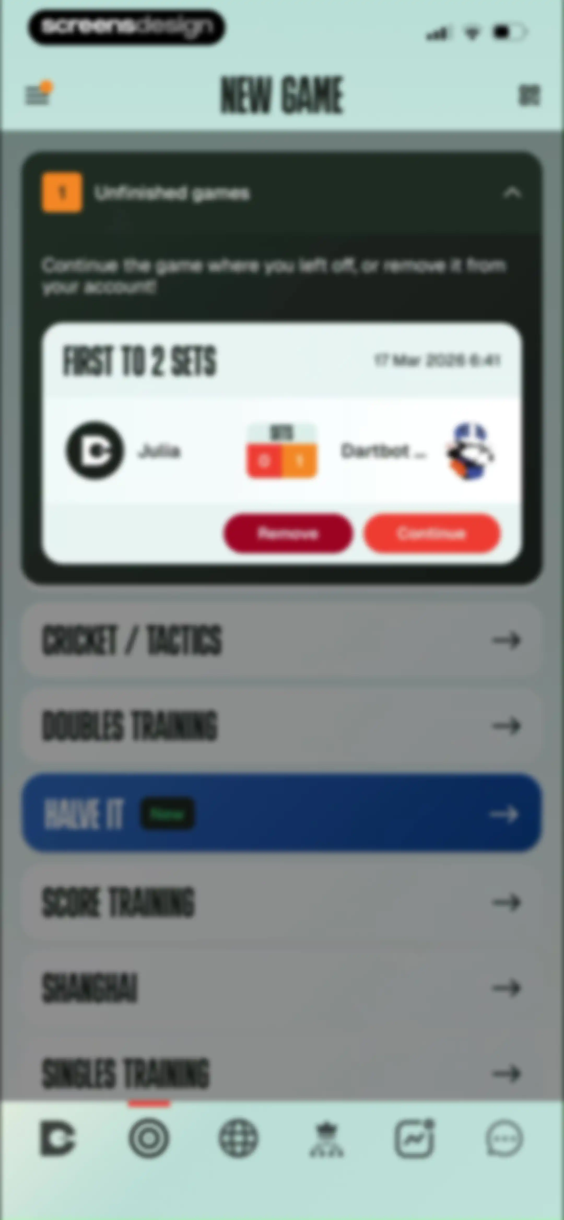 DartCounter screen 55
