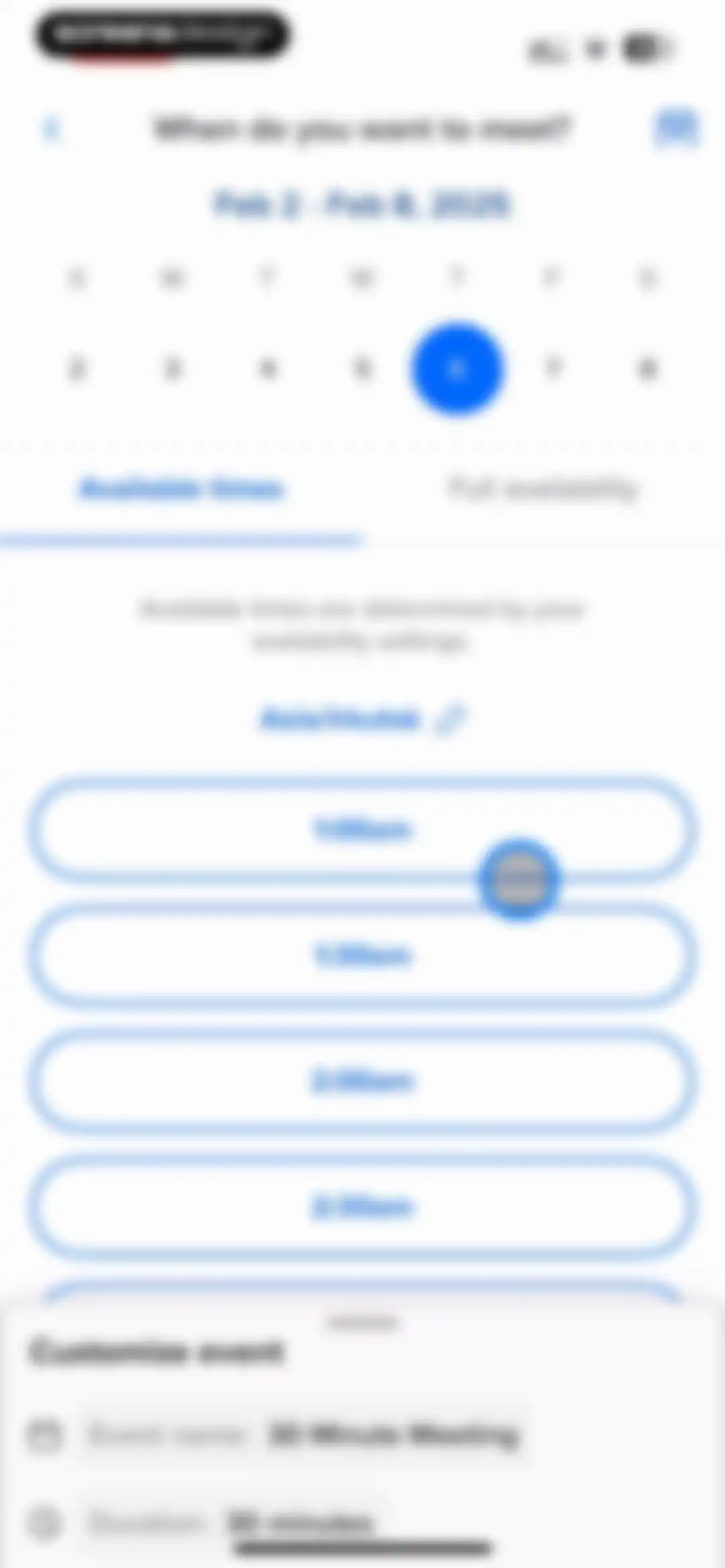 Calendly Mobile screen 88