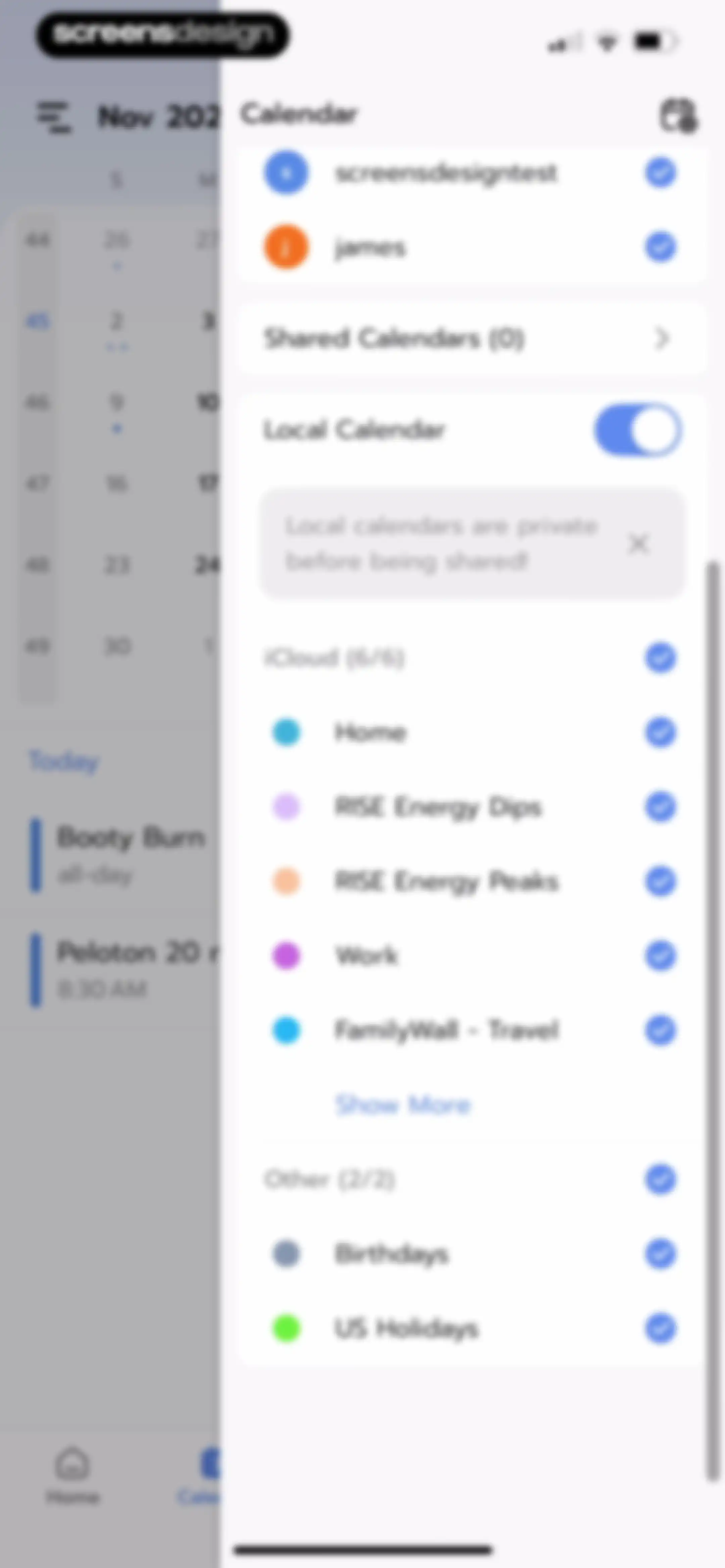 Shared Family Calendar: FamCal screen 58