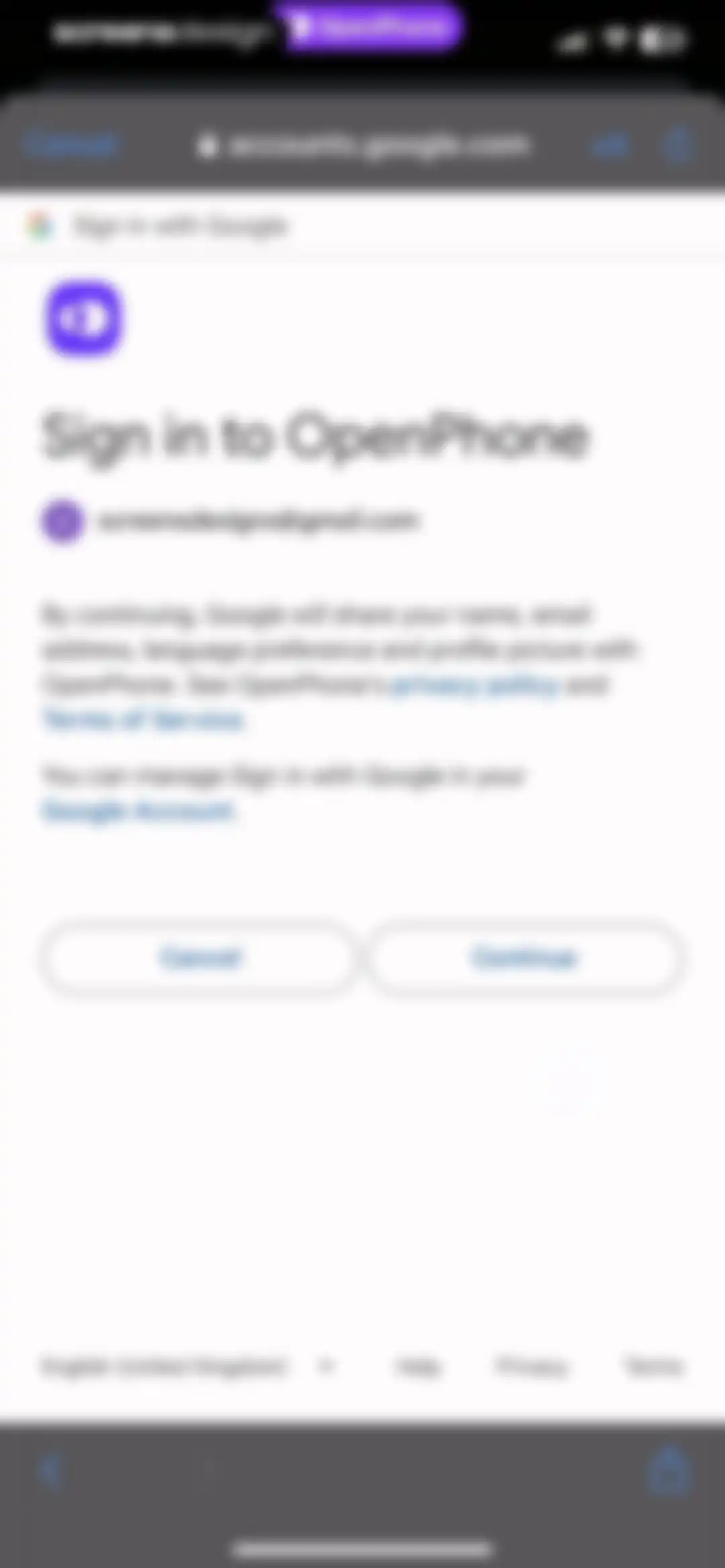 Quo (formerly OpenPhone) screen 3
