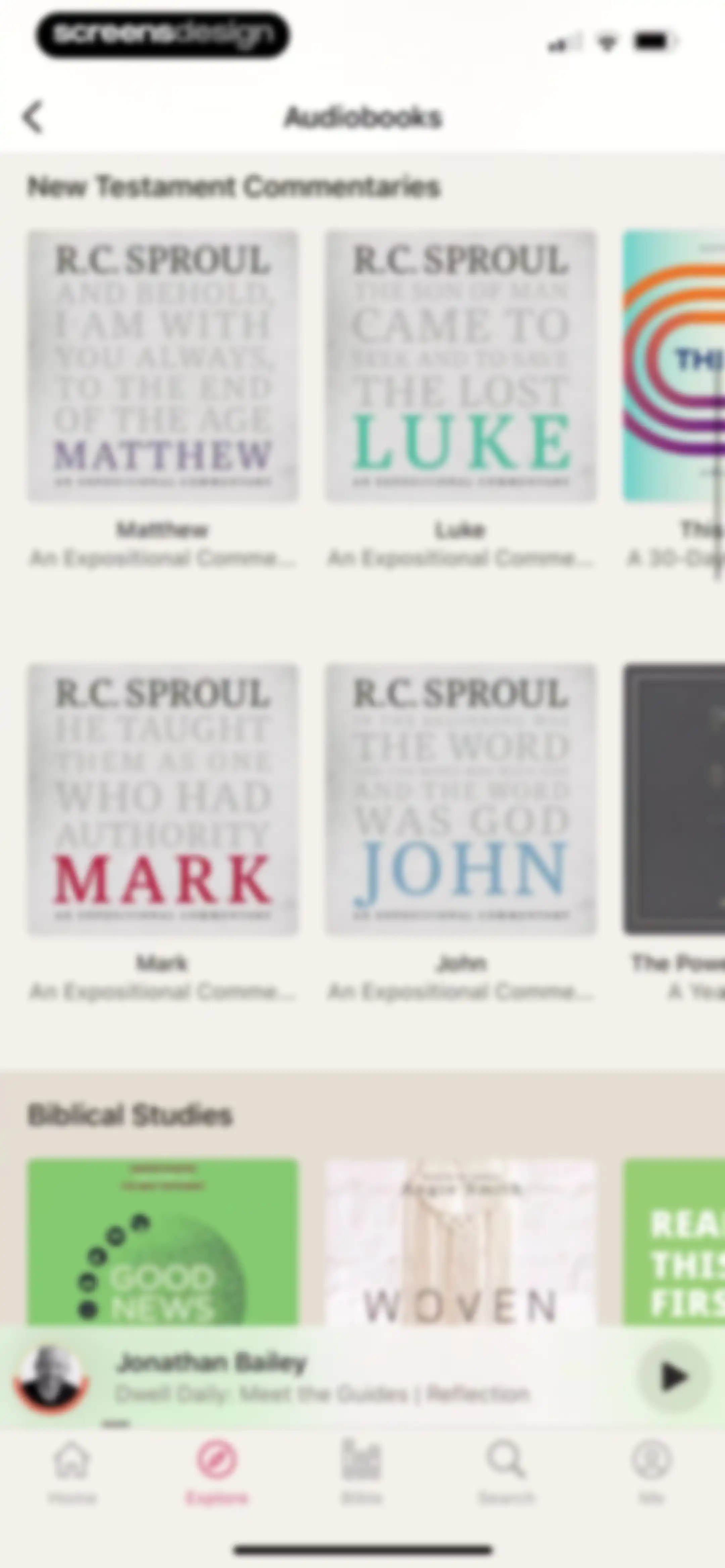 Dwell: Audio Bible screen 69