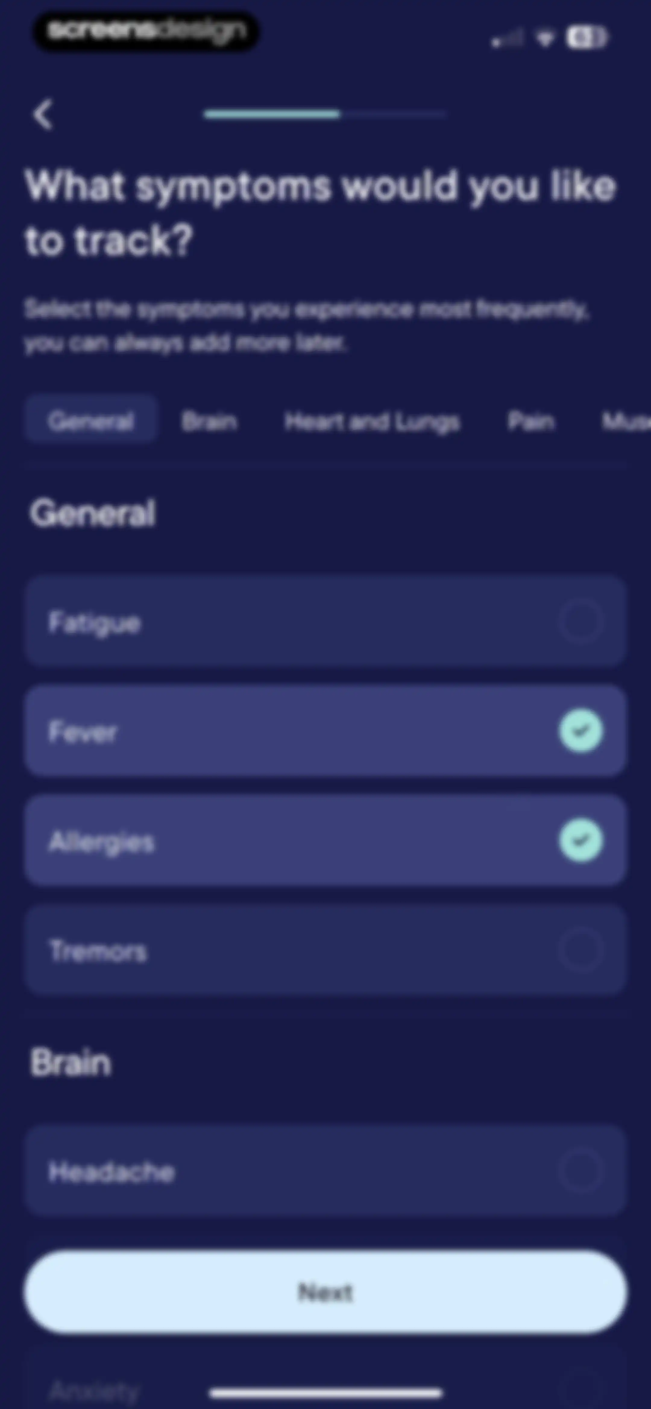 Visible: Pacing for illness screen 7