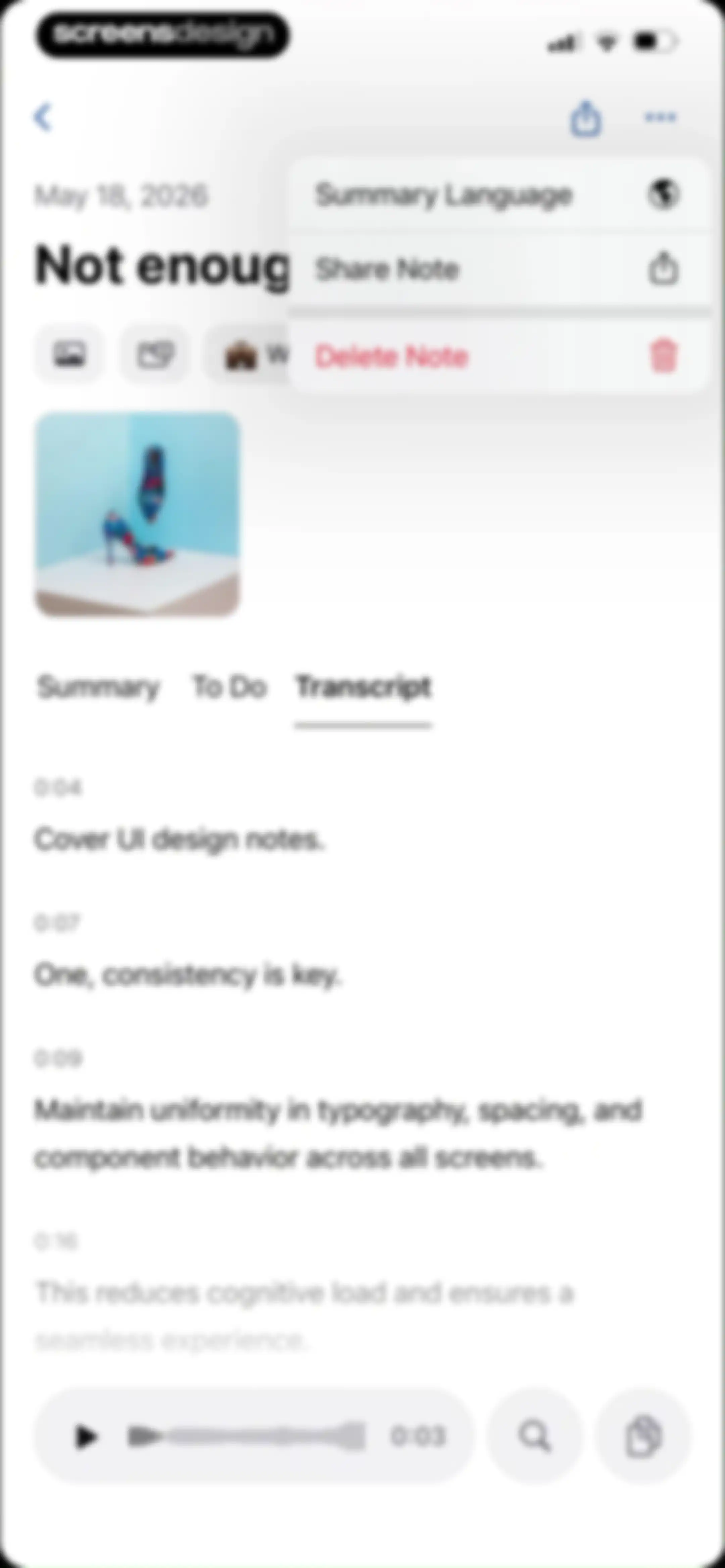 Cue: AI Note Taker & Recorder screen 61