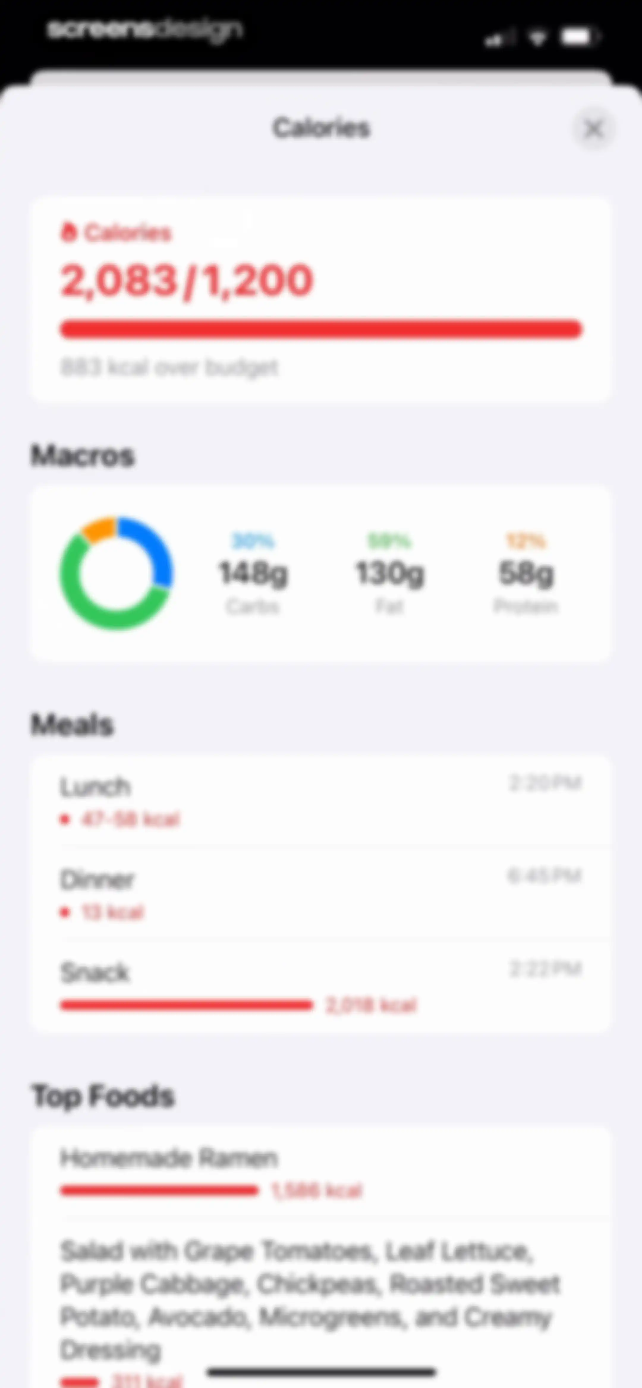Nutrition Tracker: Foodnoms screen 135