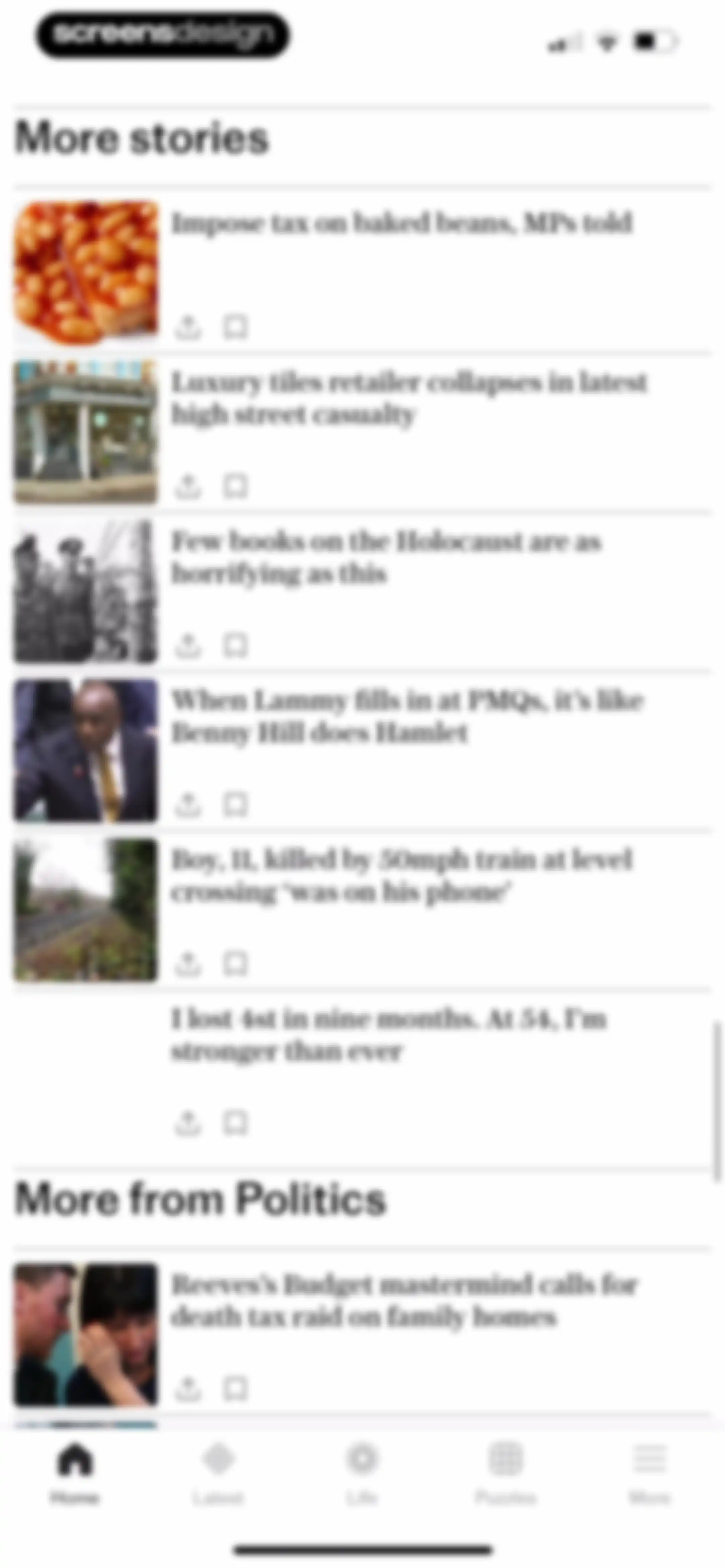 The Telegraph: UK & World News screen 19
