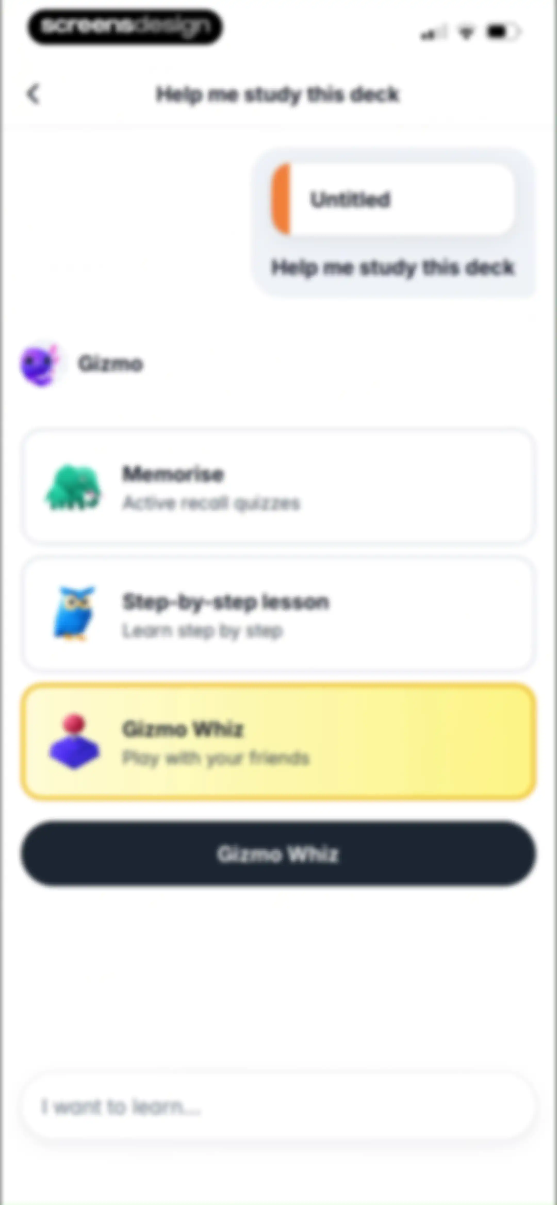 Gizmo: AI Tutor screen 102
