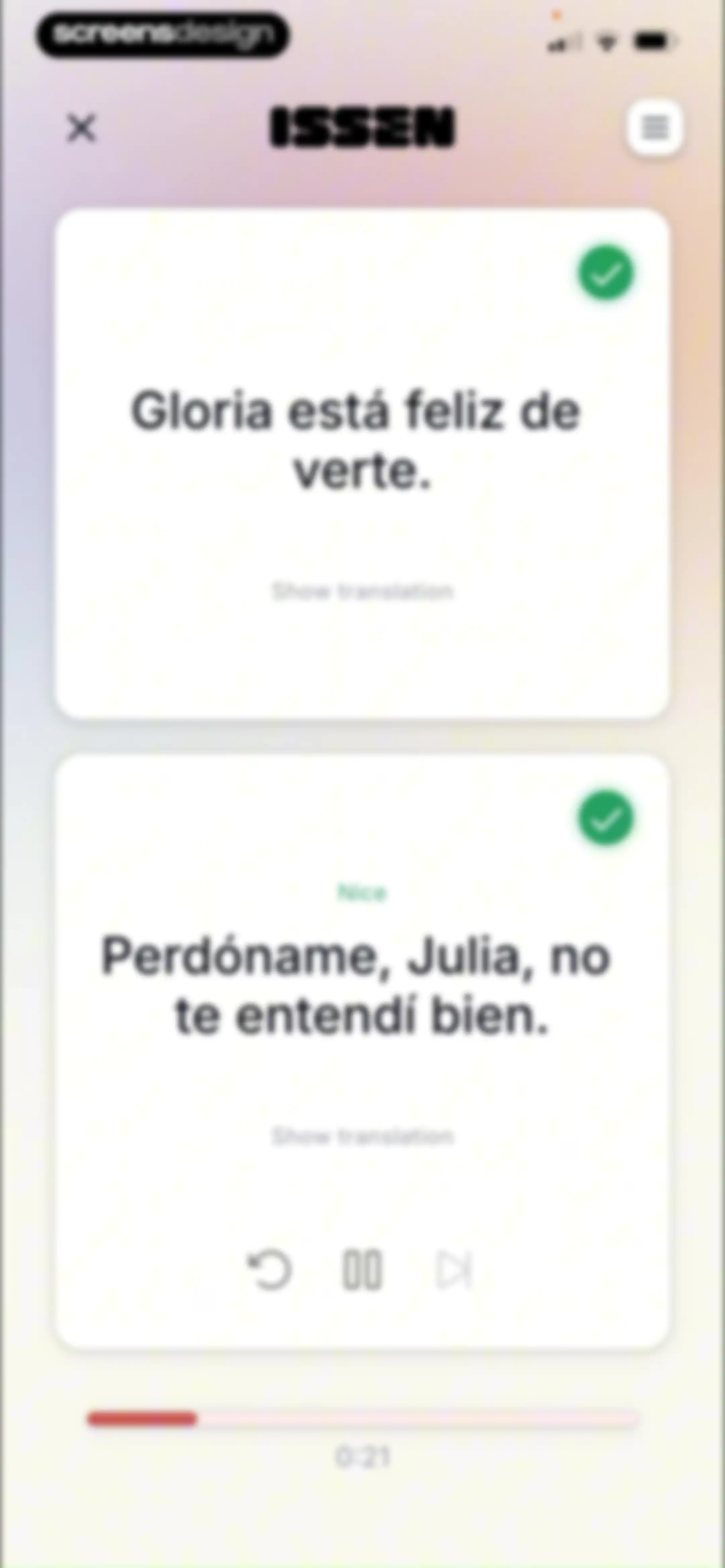 ISSEN - Voice Tutor screen 46