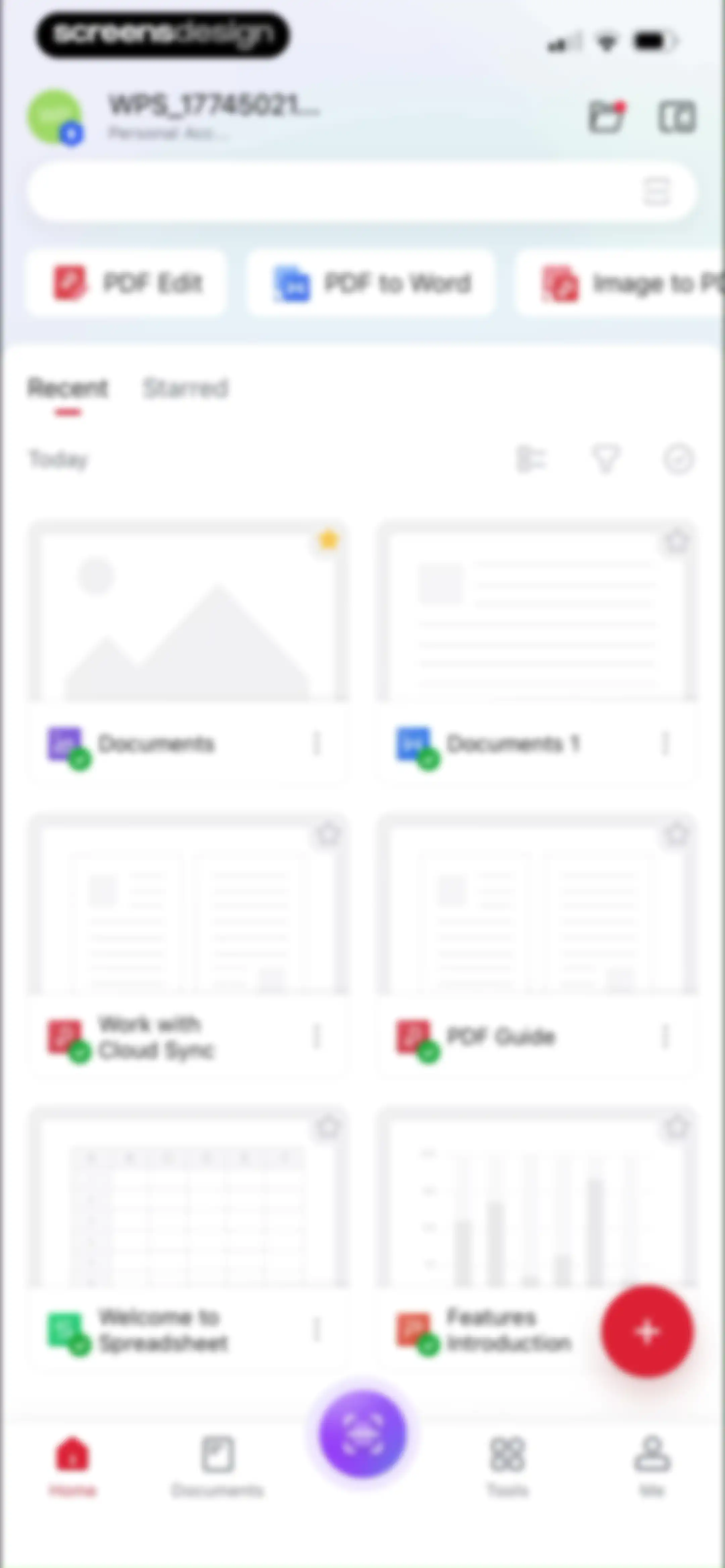 WPS Office-AI Doc, PDF, Sheet screen 123