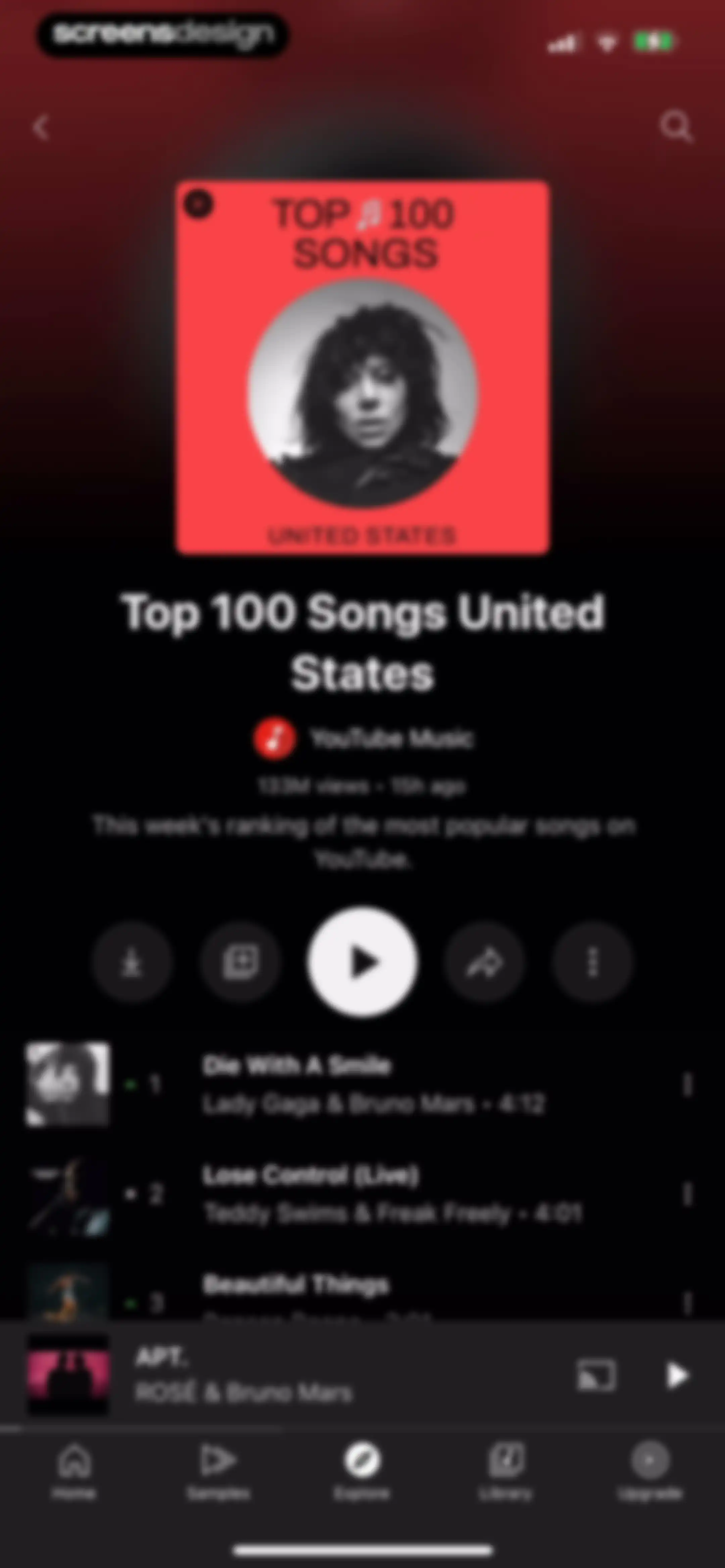 YouTube Music screen 125