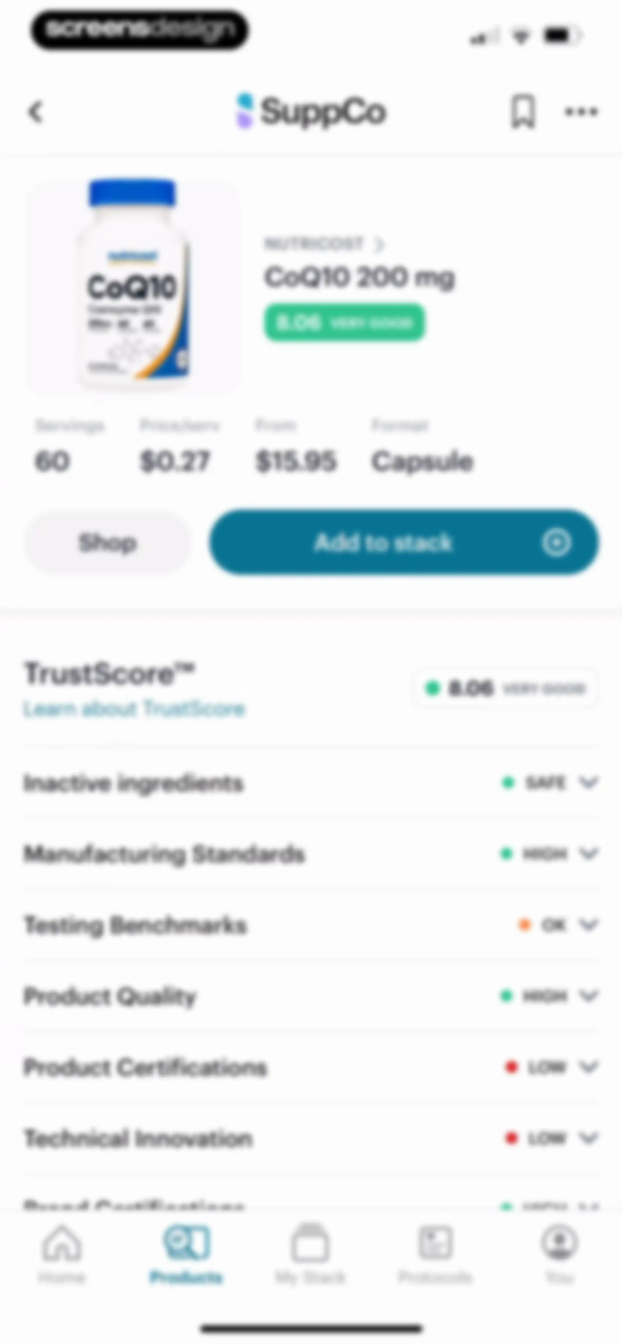 SuppCo: Supplement Scanner screen 55