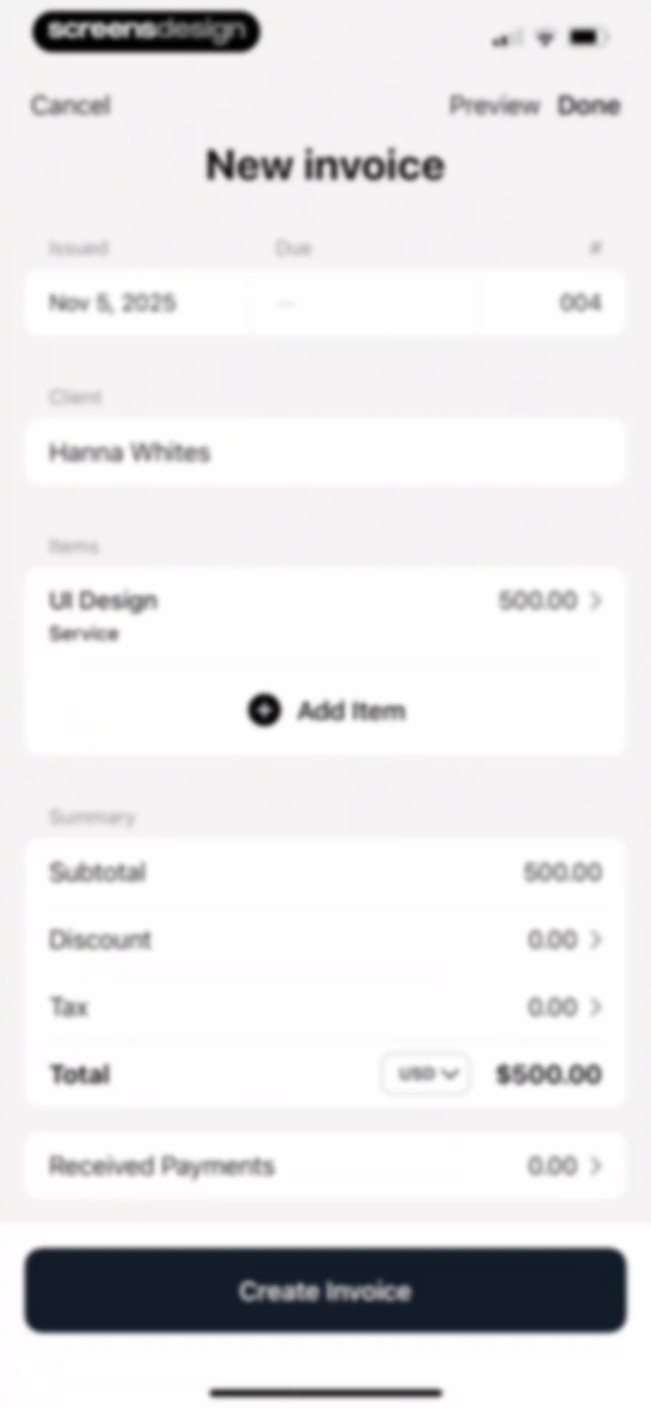 Invoice Maker ▸ Estimate App screen 58