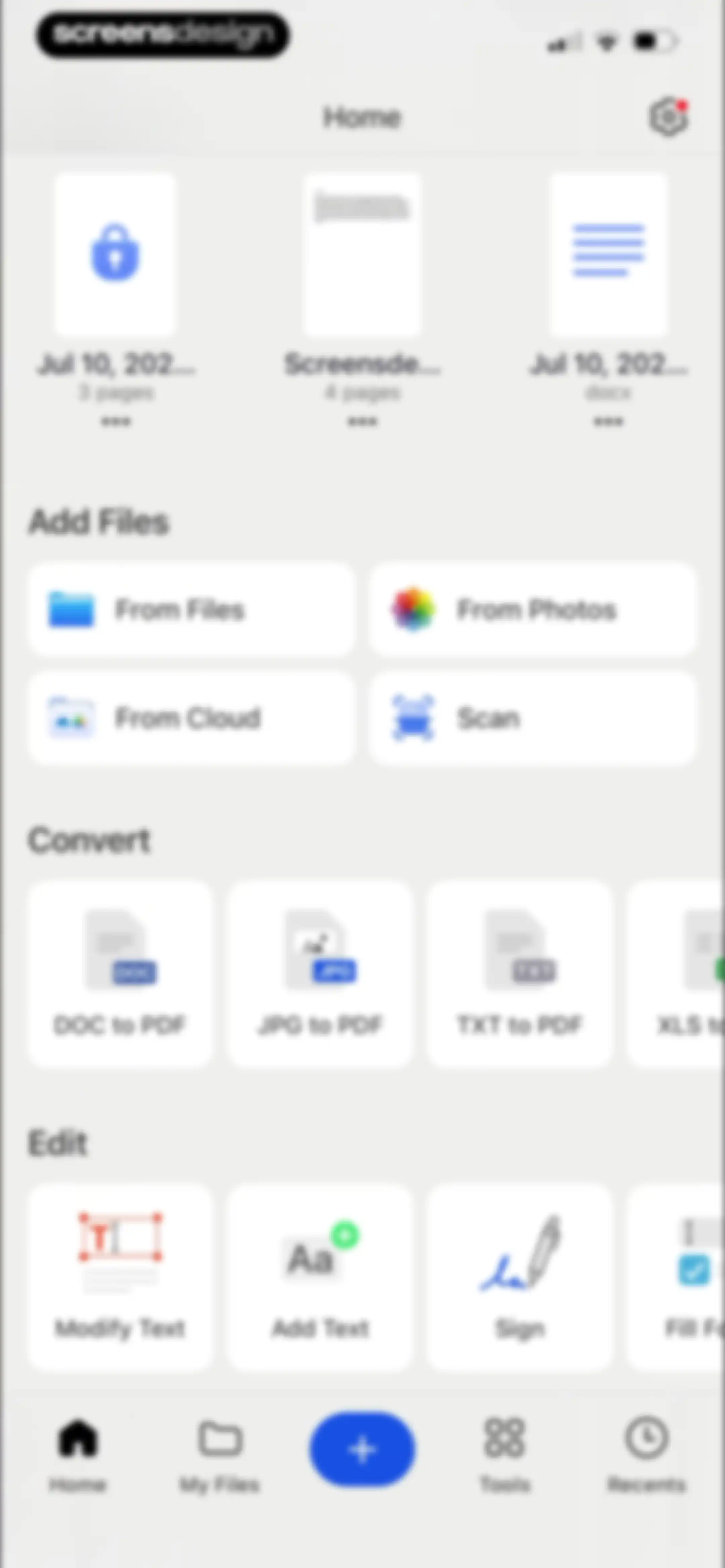 Forma: PDF Document Editor screen 105