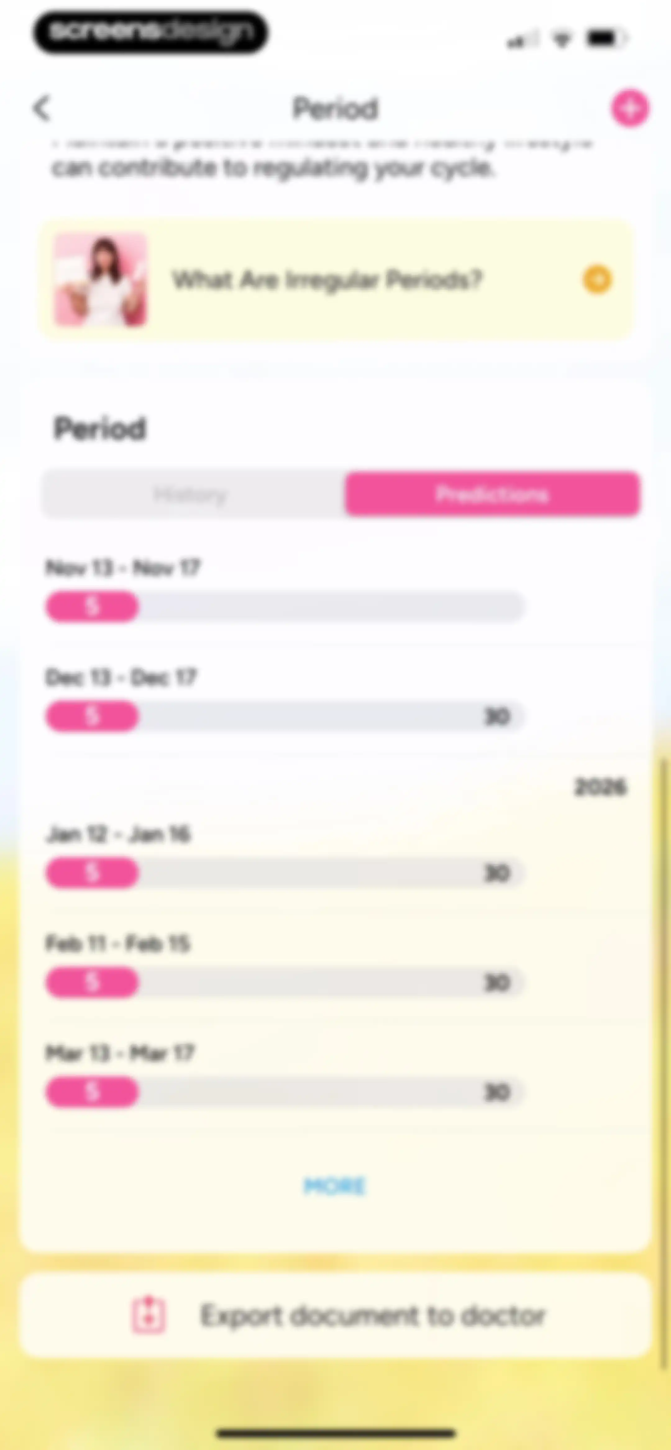 Period Tracker Period Calendar screen 53