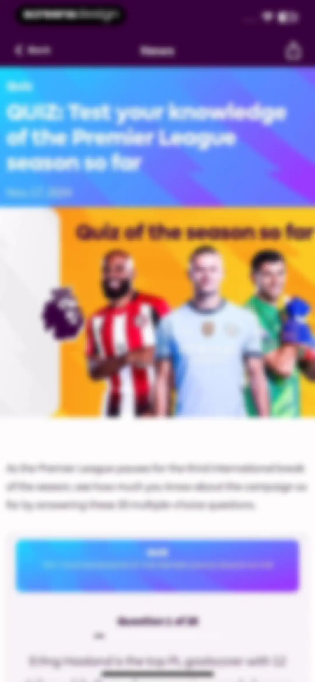 Premier League - Scores, News screen 37