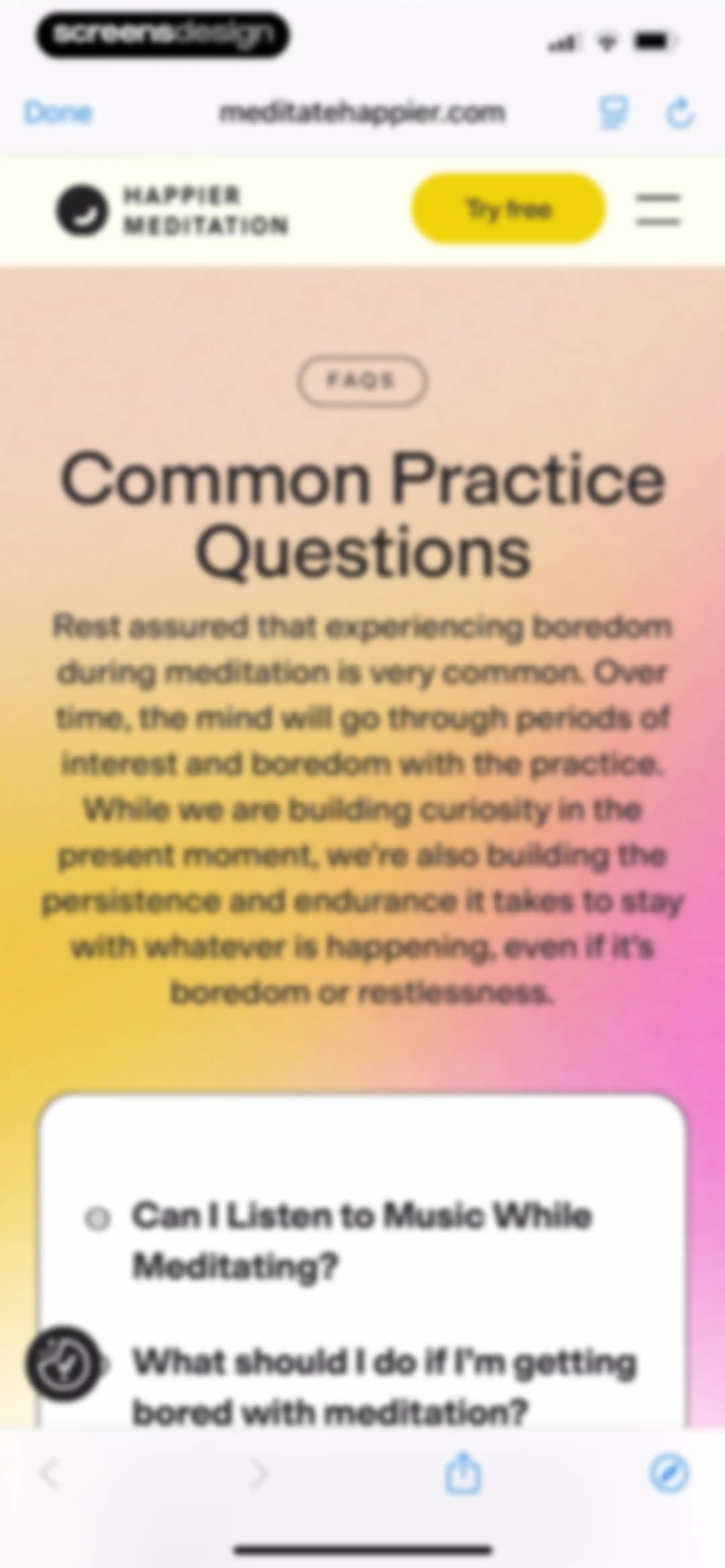 Happier Meditation screen 143