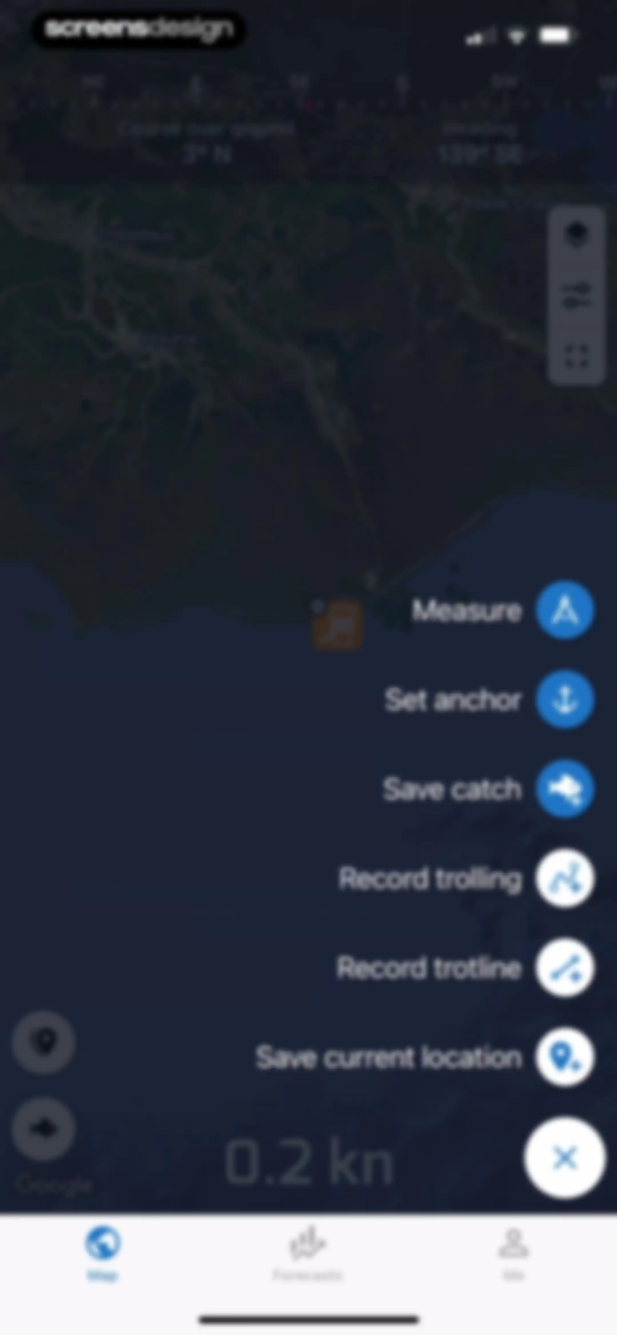 Fishing Points: Map & Forecast screen 34