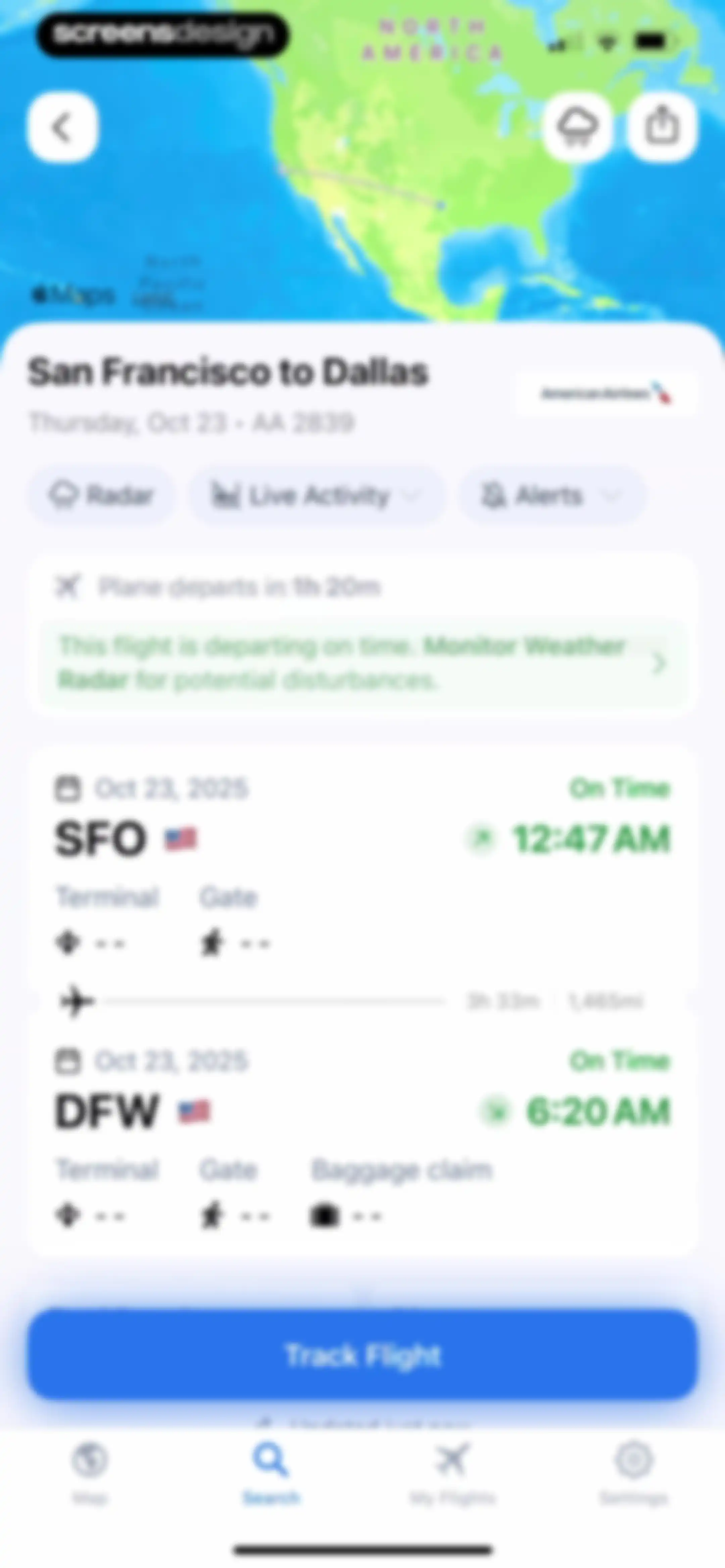 Flight Tracker + screen 71