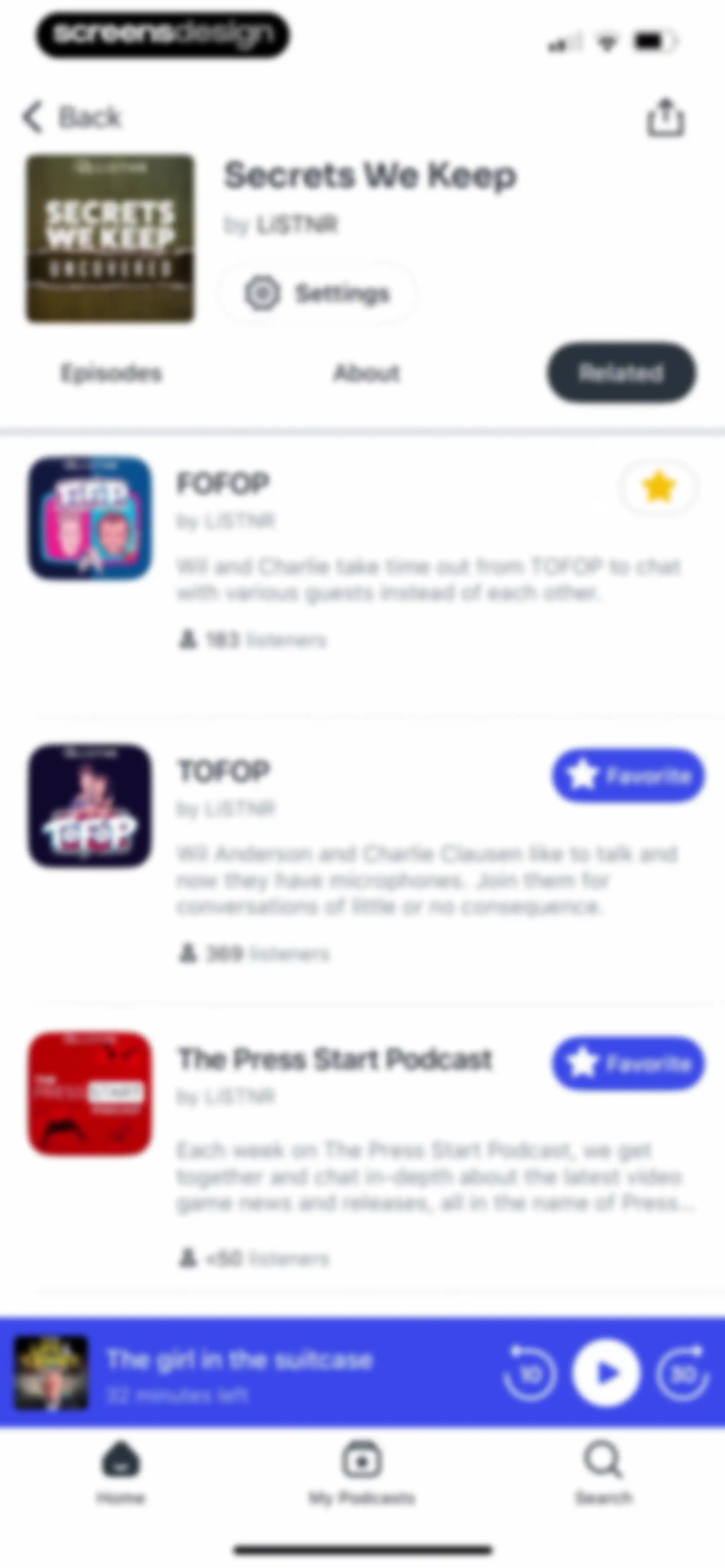 Podcast App screen 41