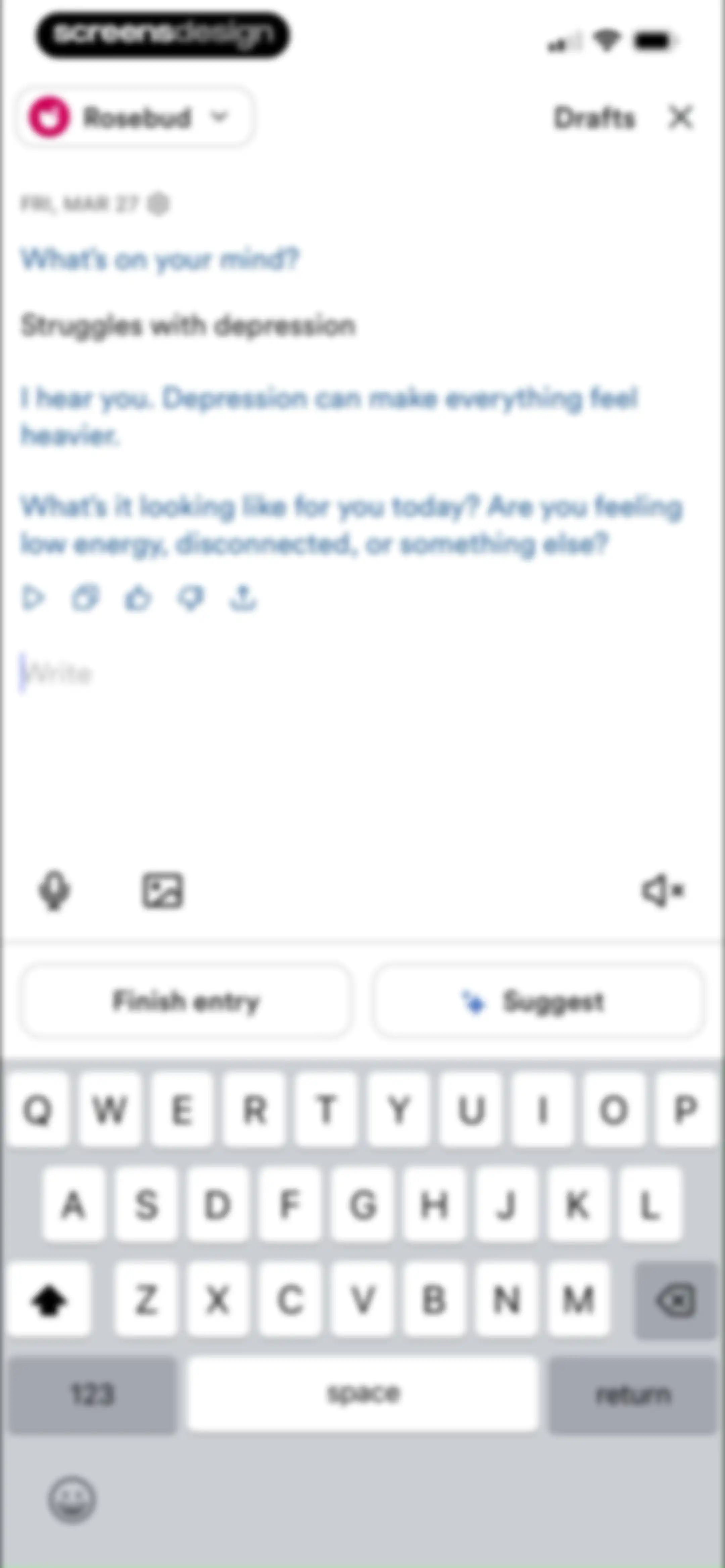 Rosebud: AI Journal & Diary screen 116