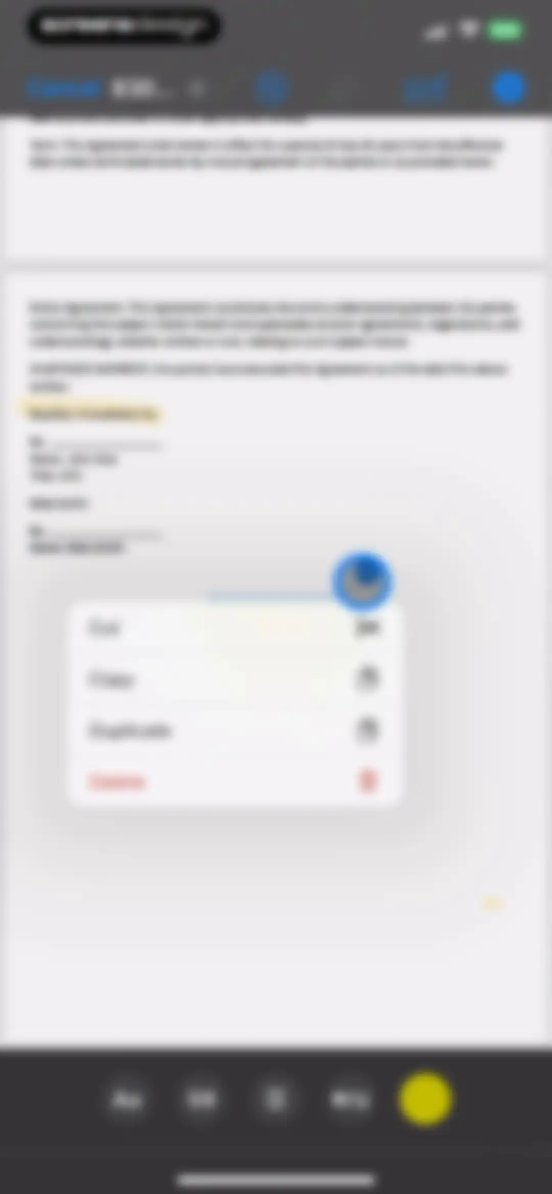 FAX from iPhone - Send Doc screen 19