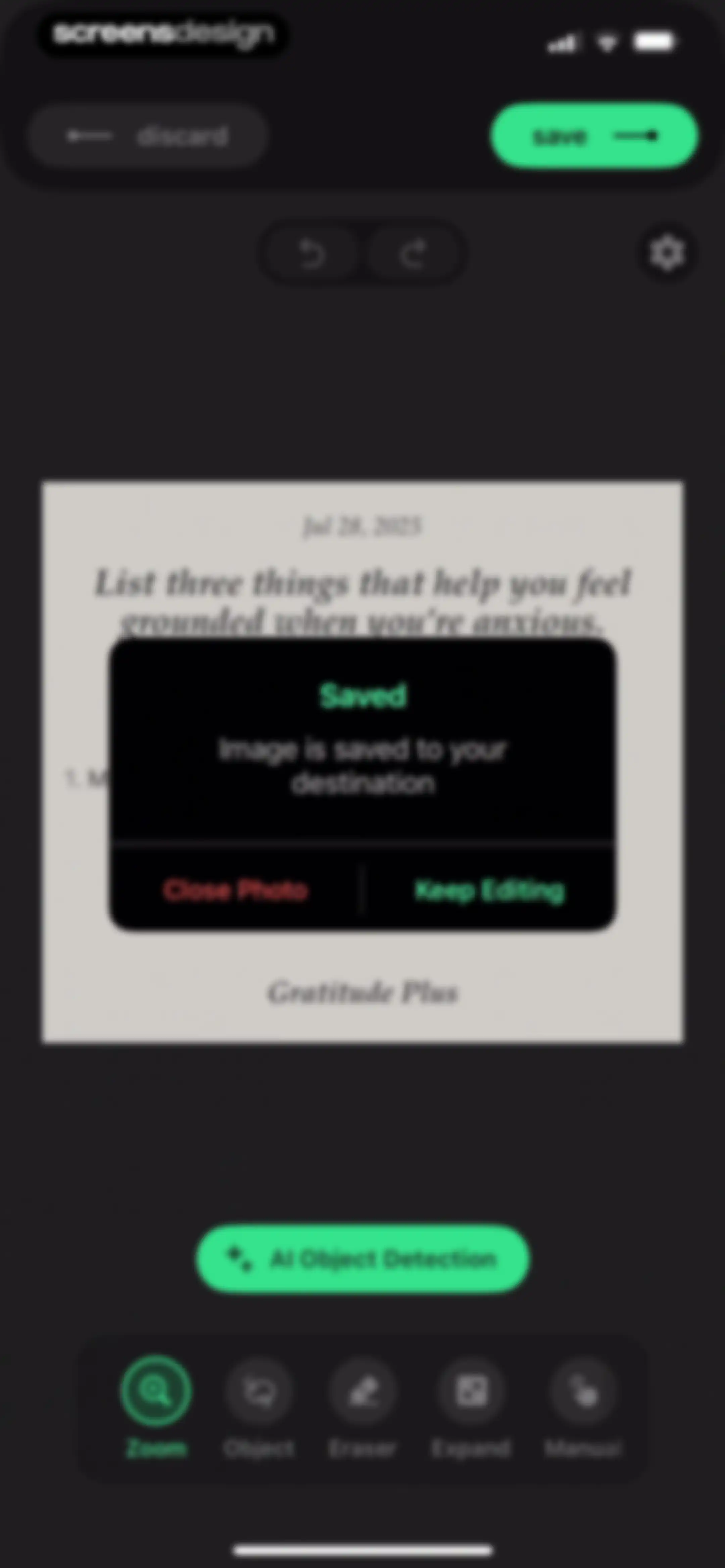 Remove Objects screen 57