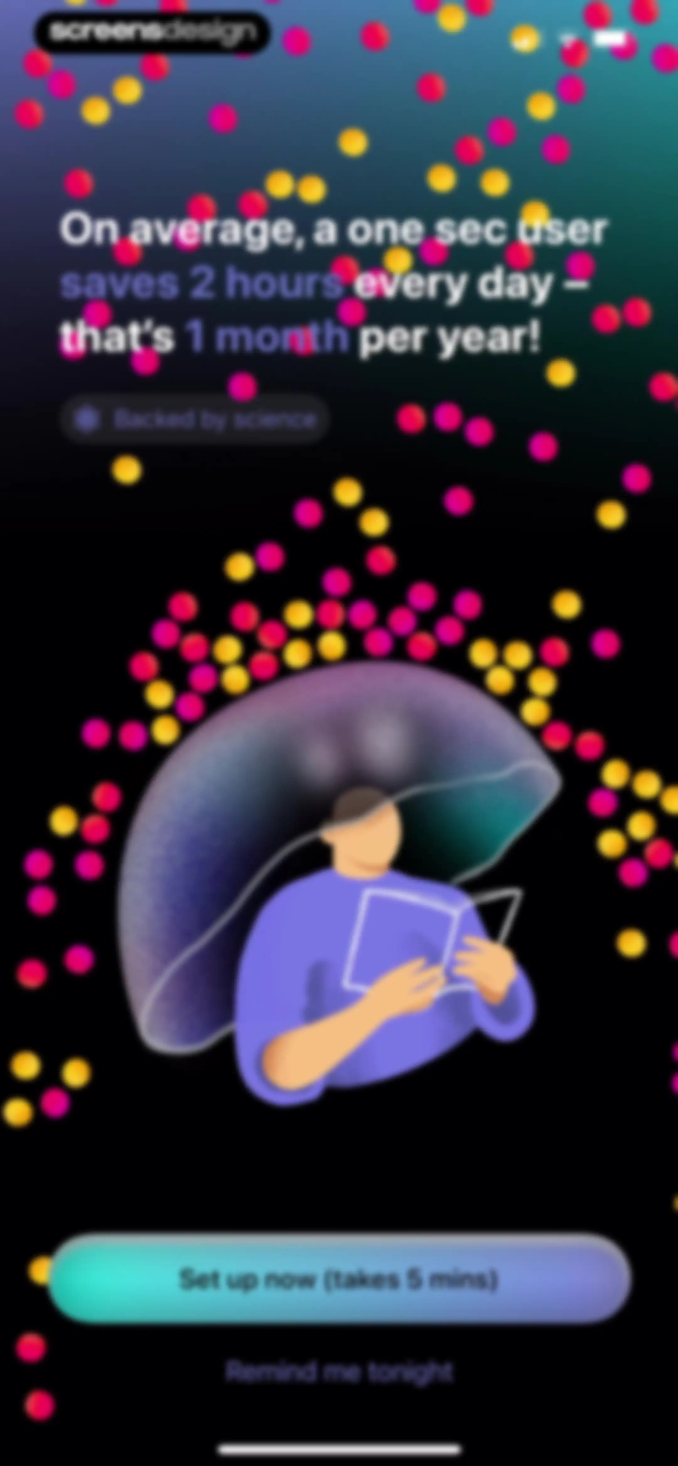 one sec | screen time + focus screen 1