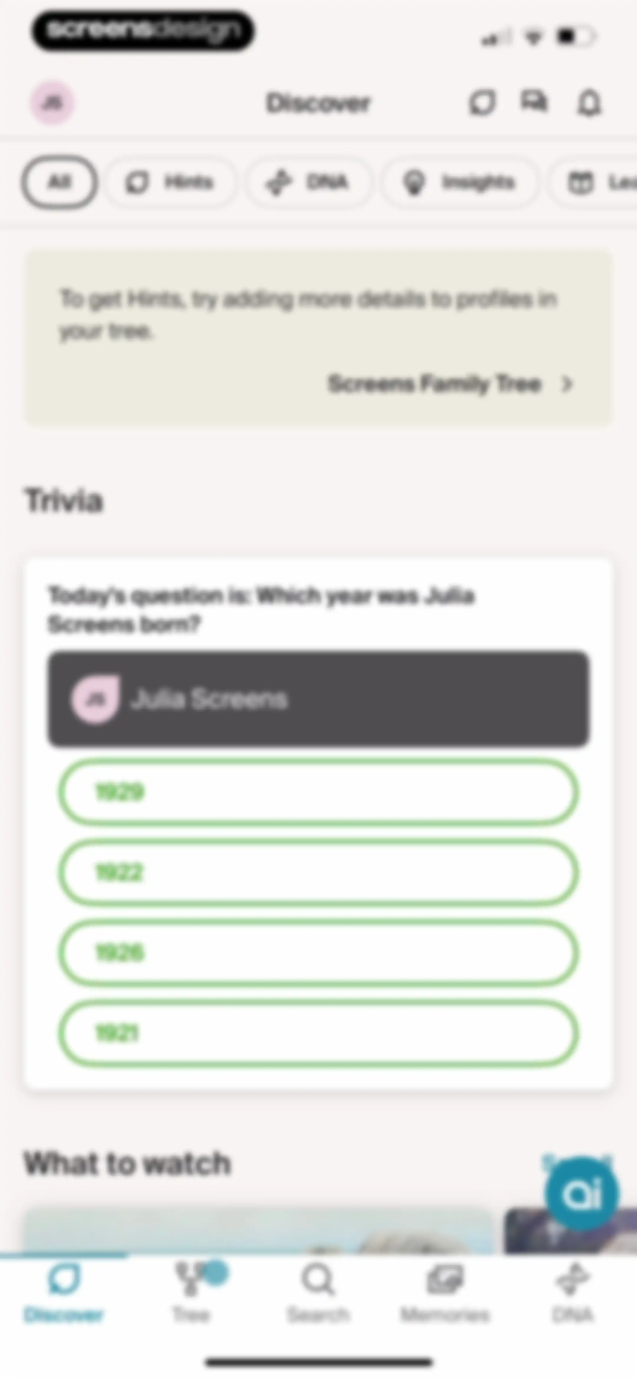 Ancestry: Family History & DNA screen 145