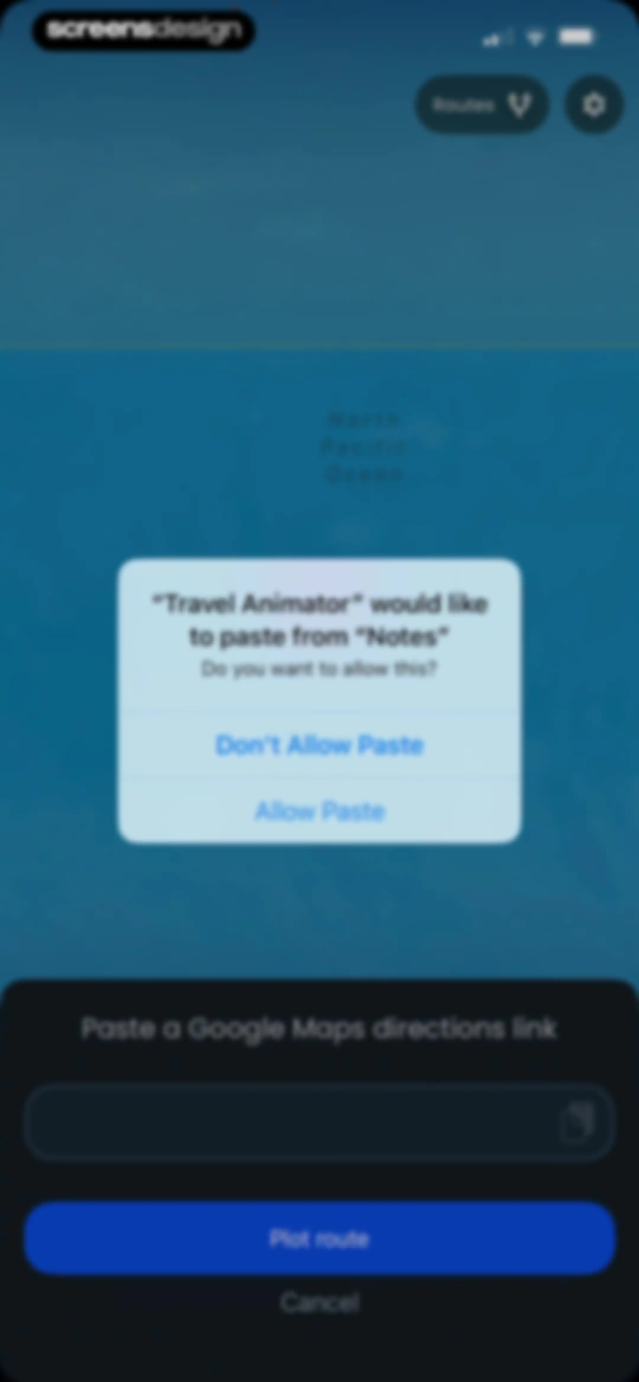 TravelAnimator: Journey Route screen 98