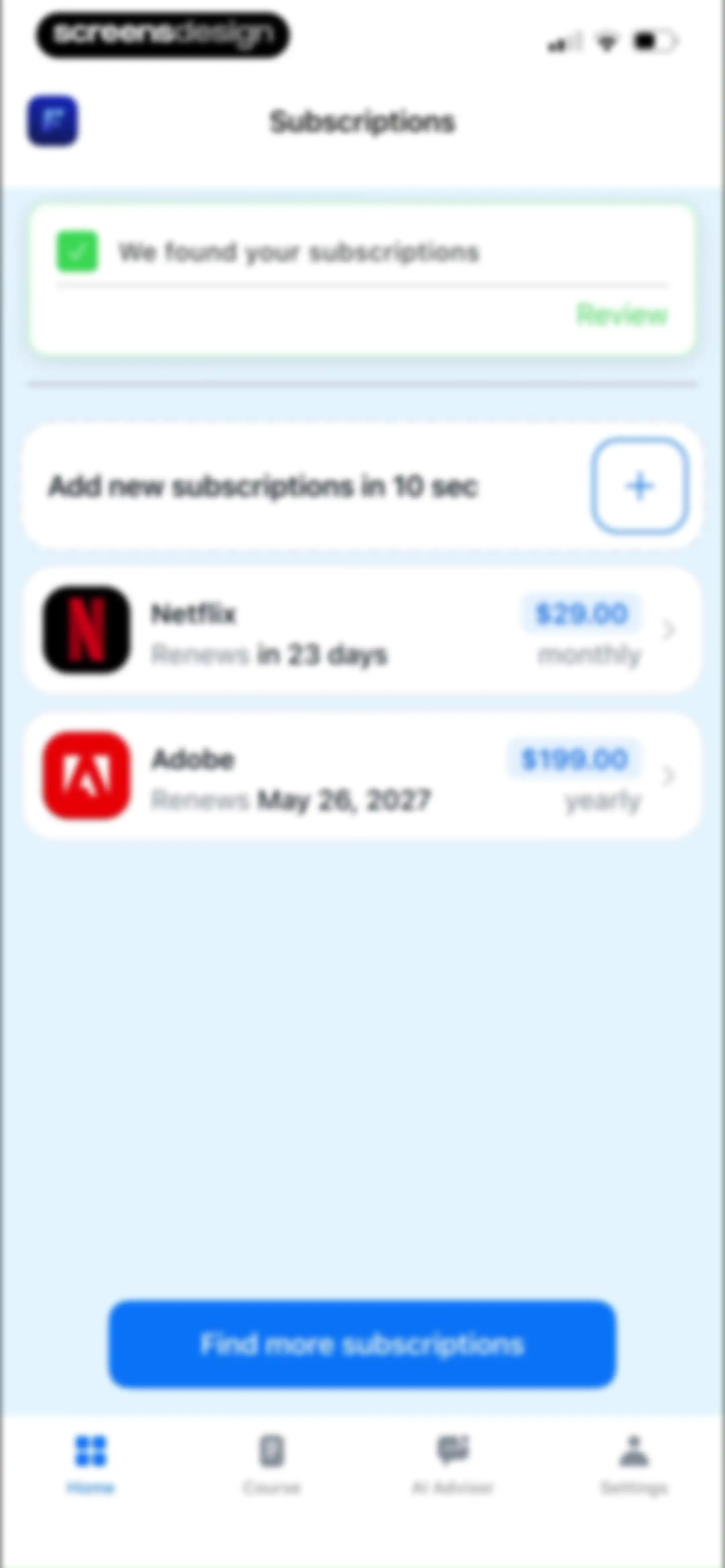 Feenko: Cancel Subscription screen 53