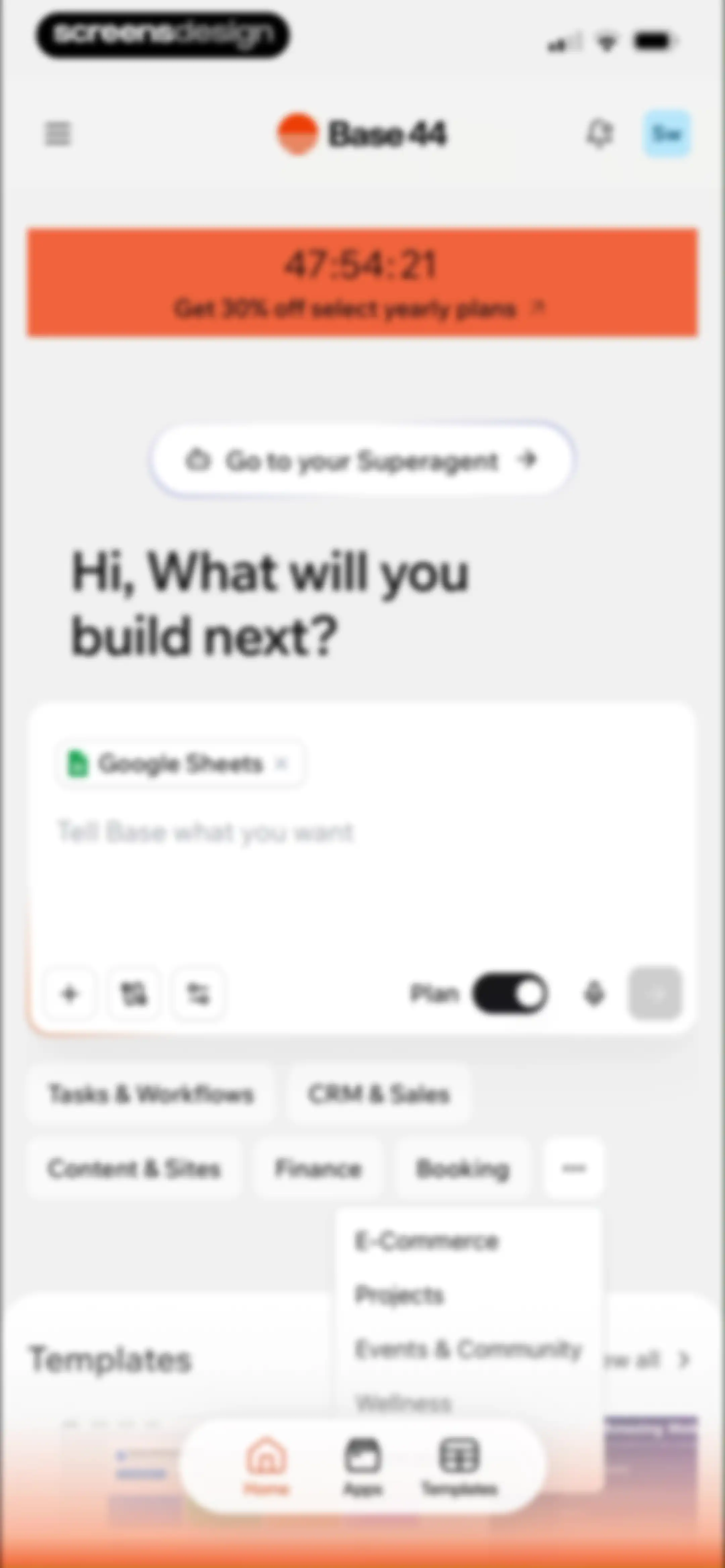 Base44: Build with AI screen 49
