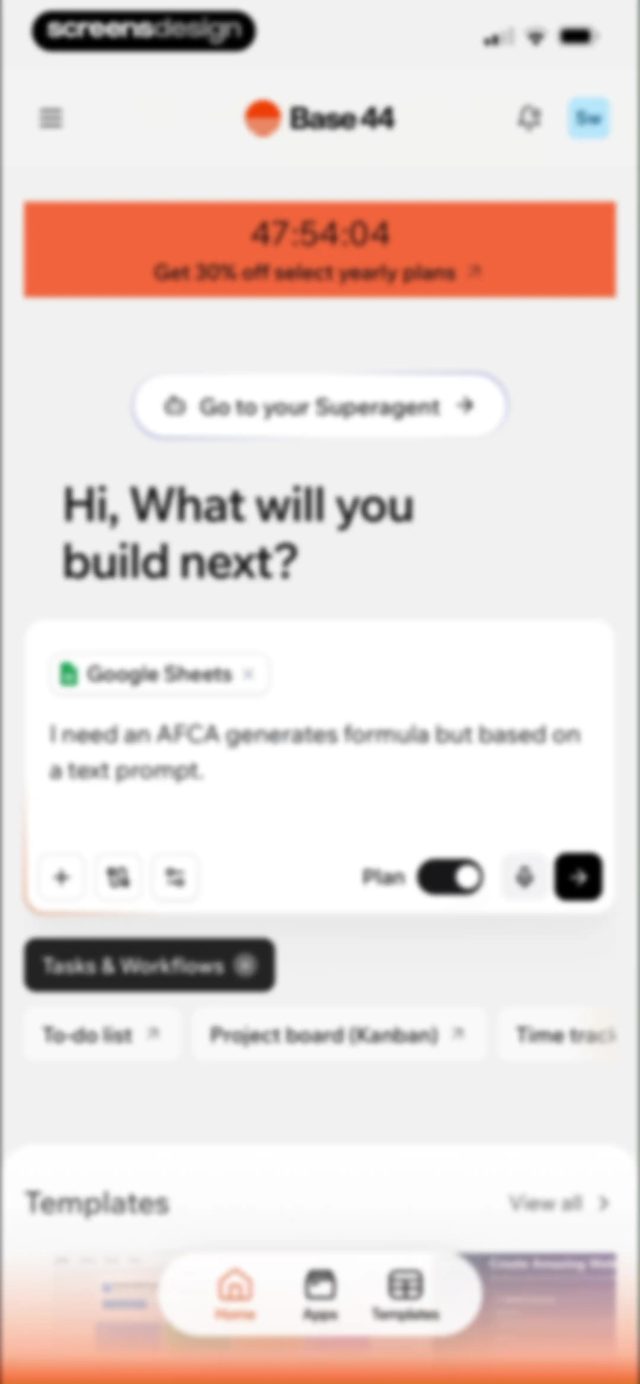 Base44: Build with AI screen 50