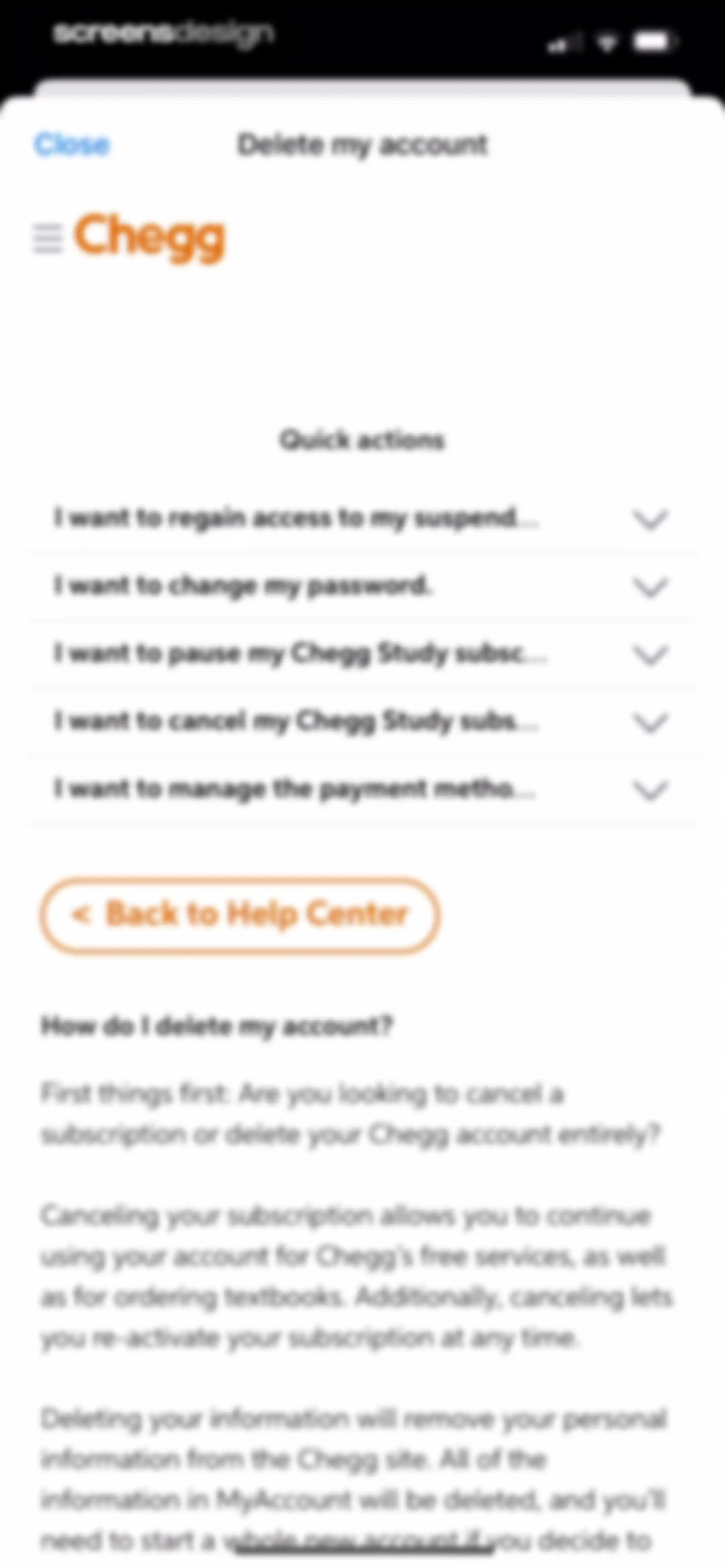 Chegg Study - Homework Help screen 64