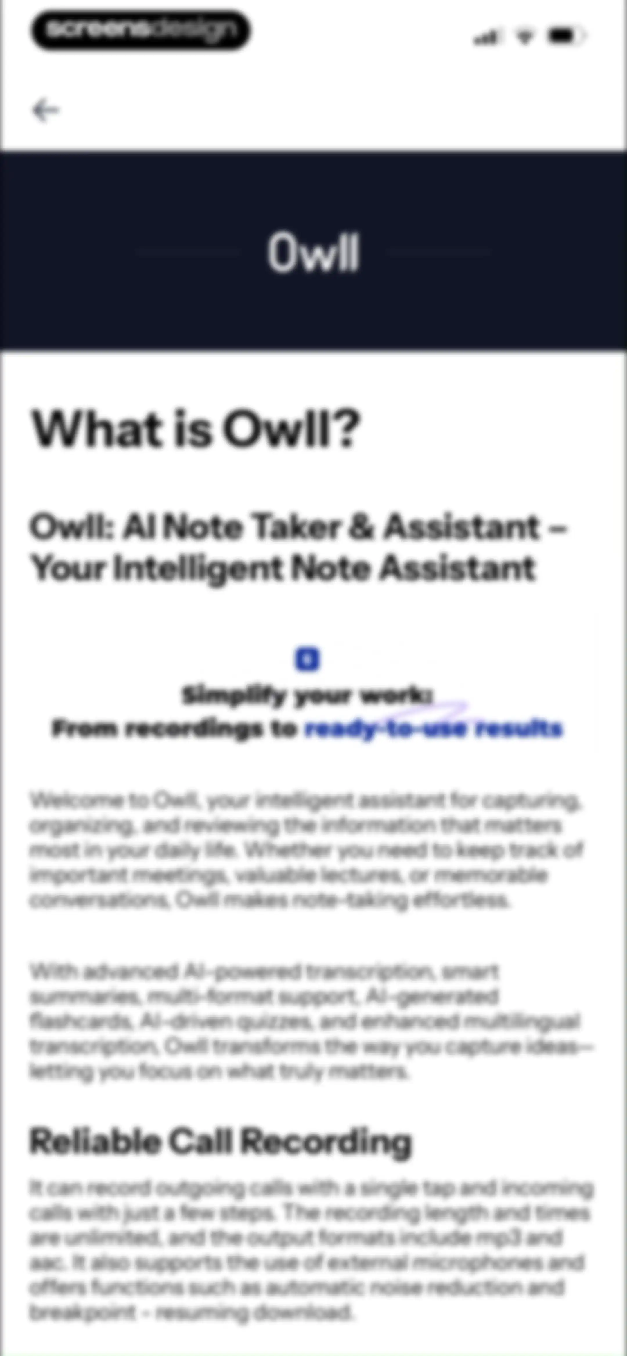 Owll:AI Note Taker & Assistant screen 112