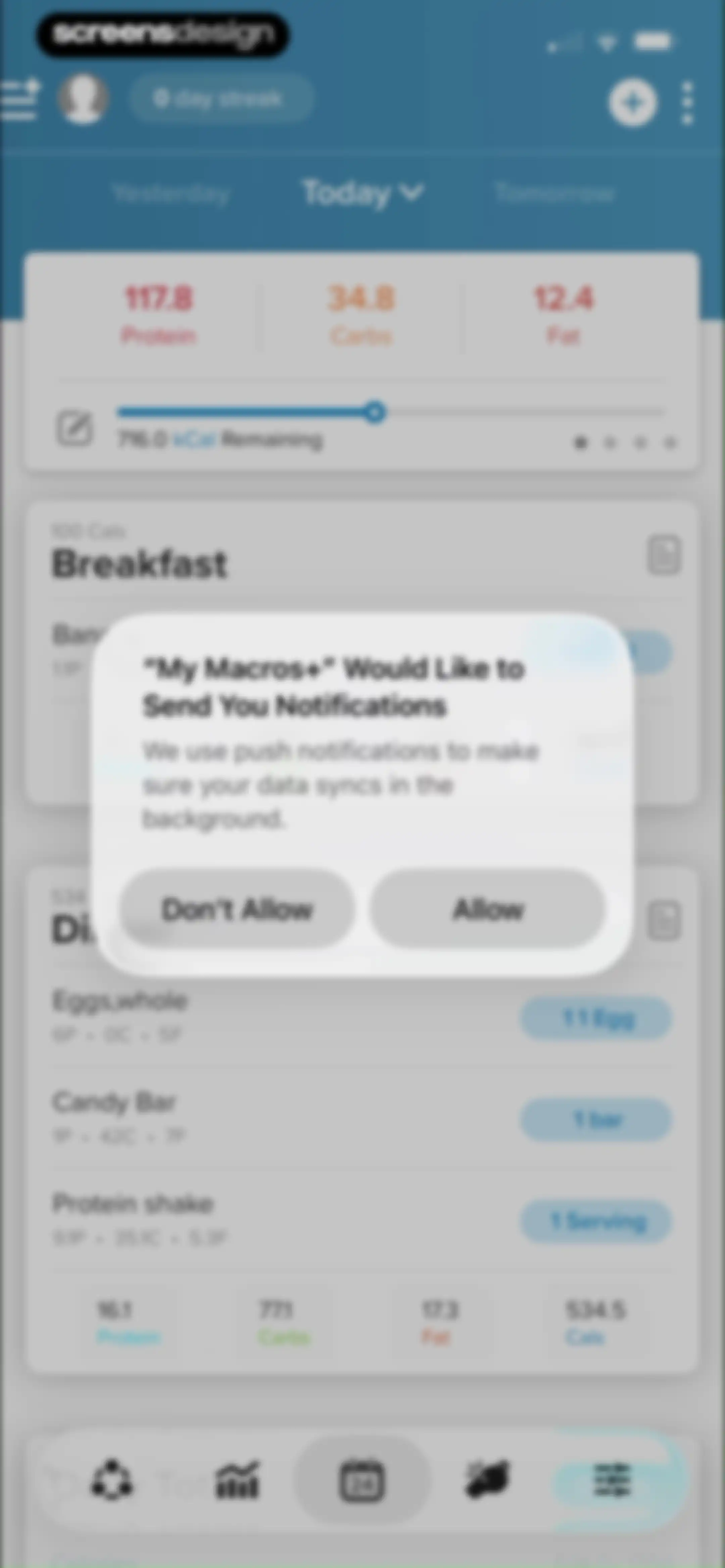 My Macros+ | Macro Tracker screen 91