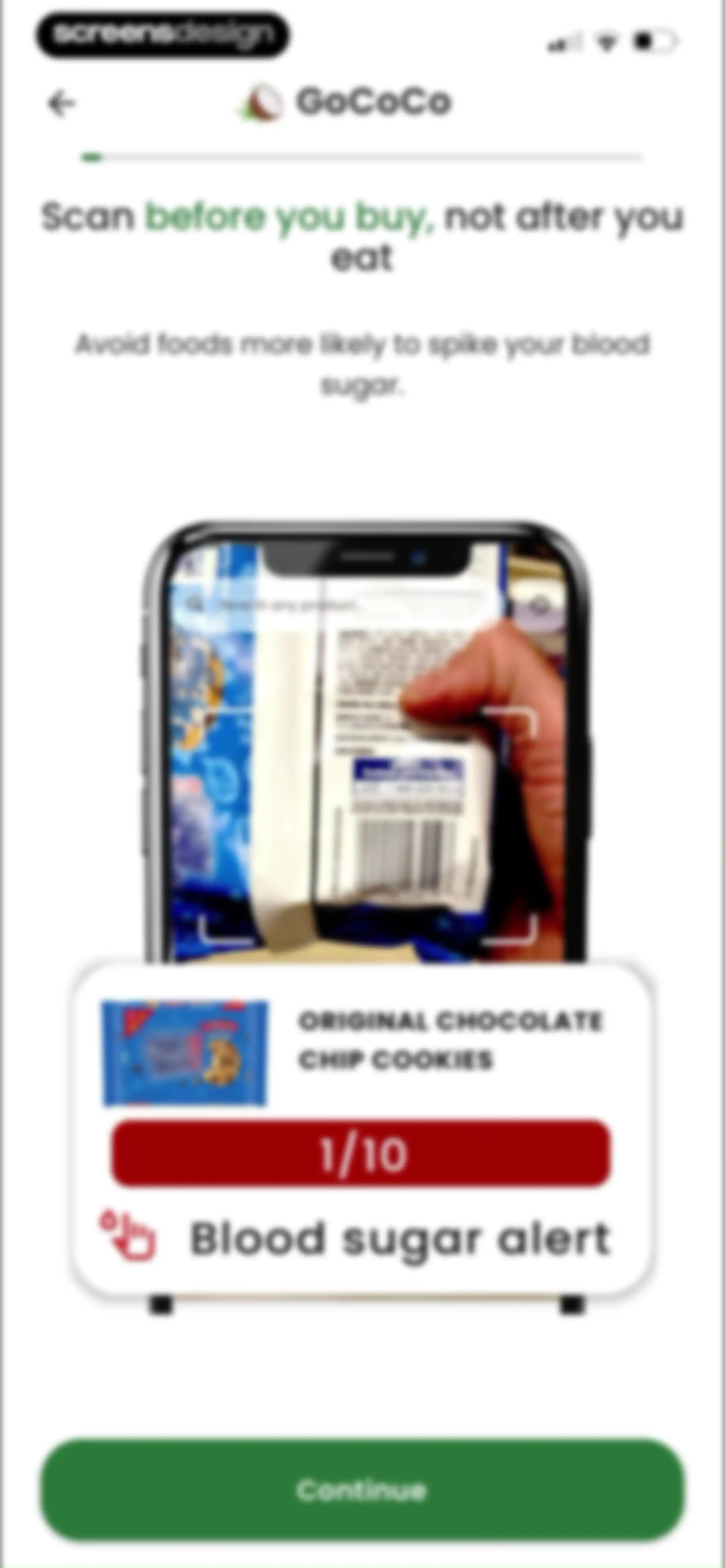 Diabetes food tracker - Gococo screen 4