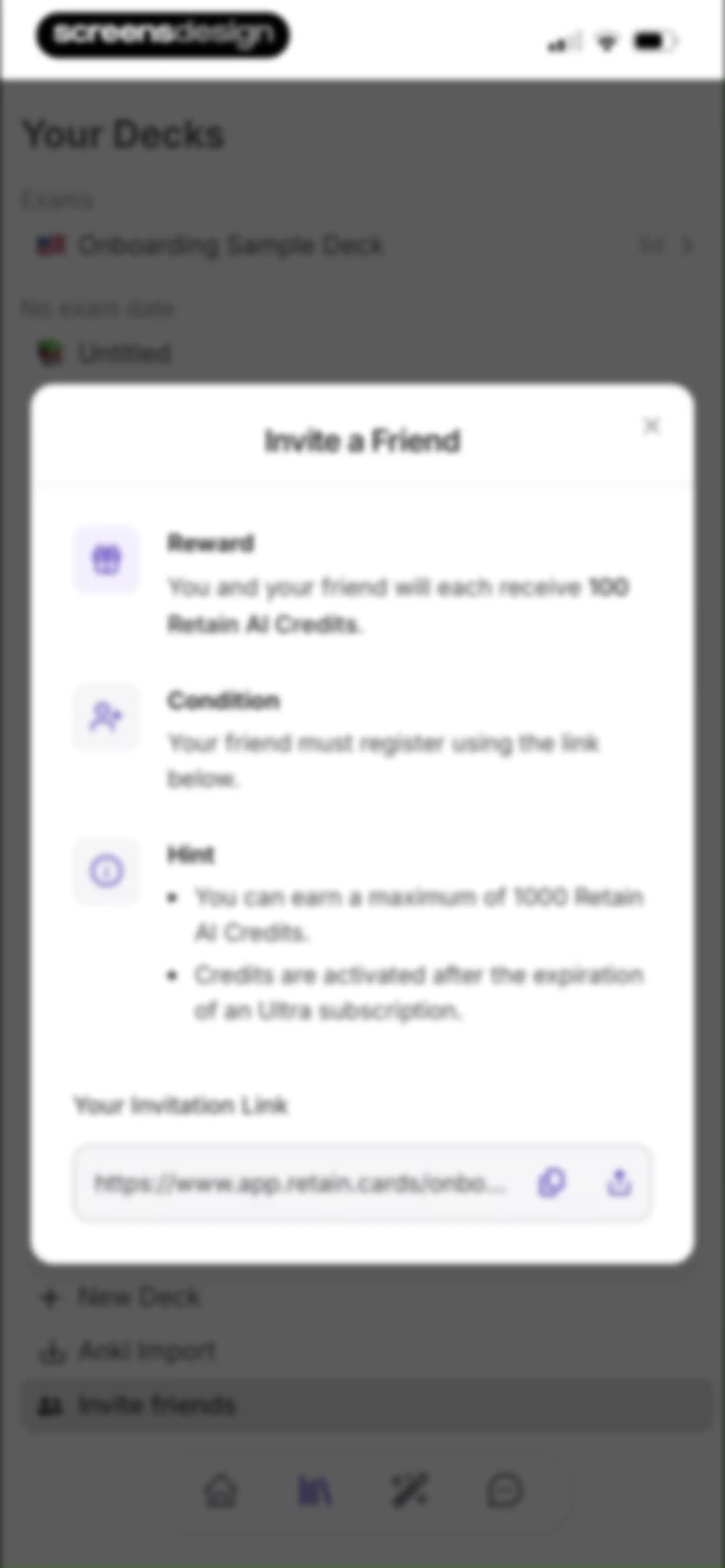 Retain Cards: AI Flashcards screen 150