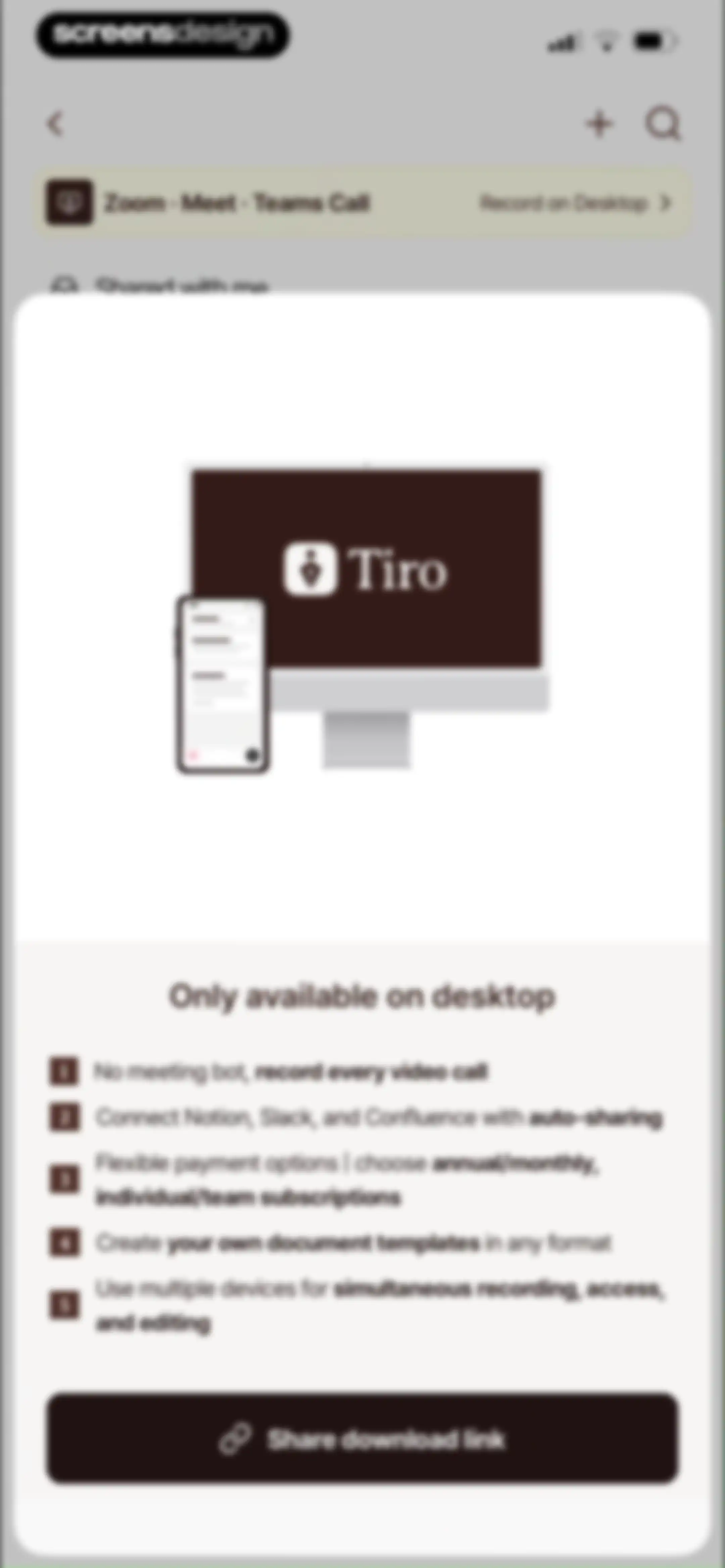 Tiro - AI Meeting Notes screen 53