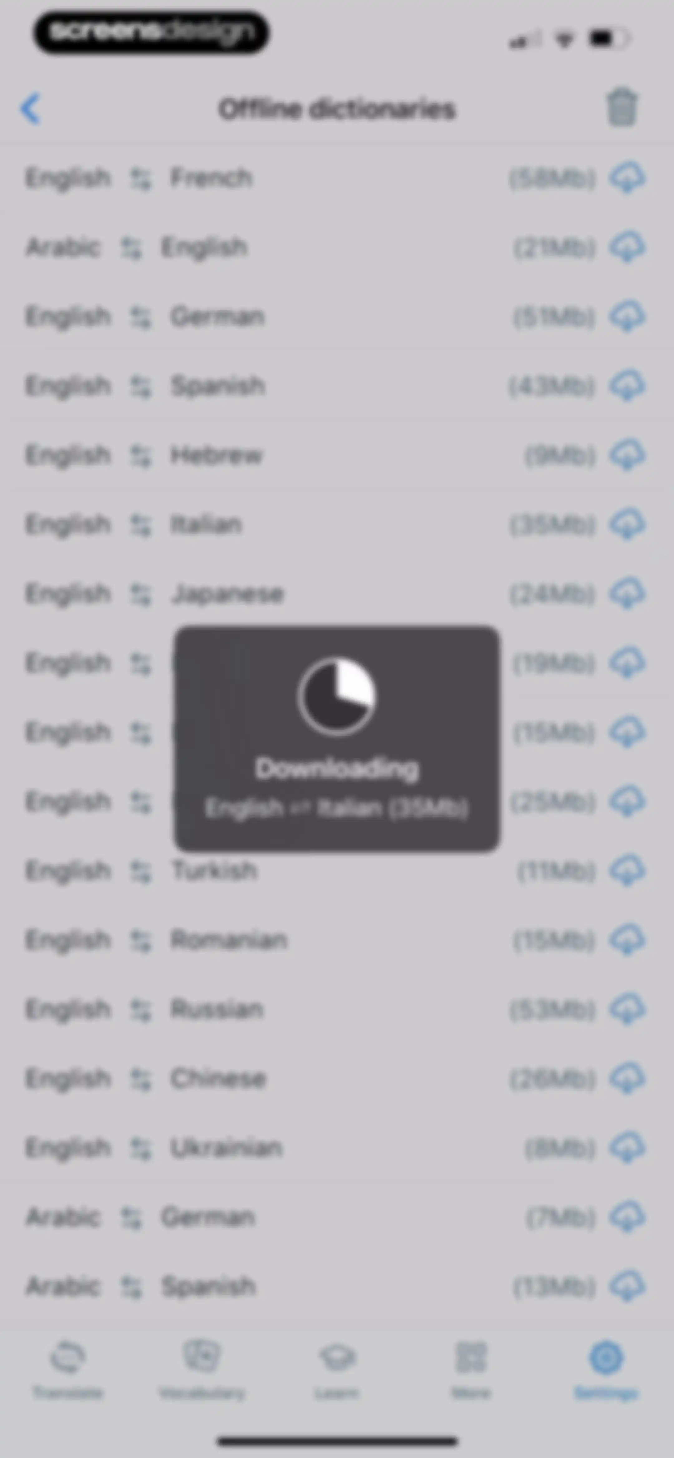 Reverso translate and learn screen 136