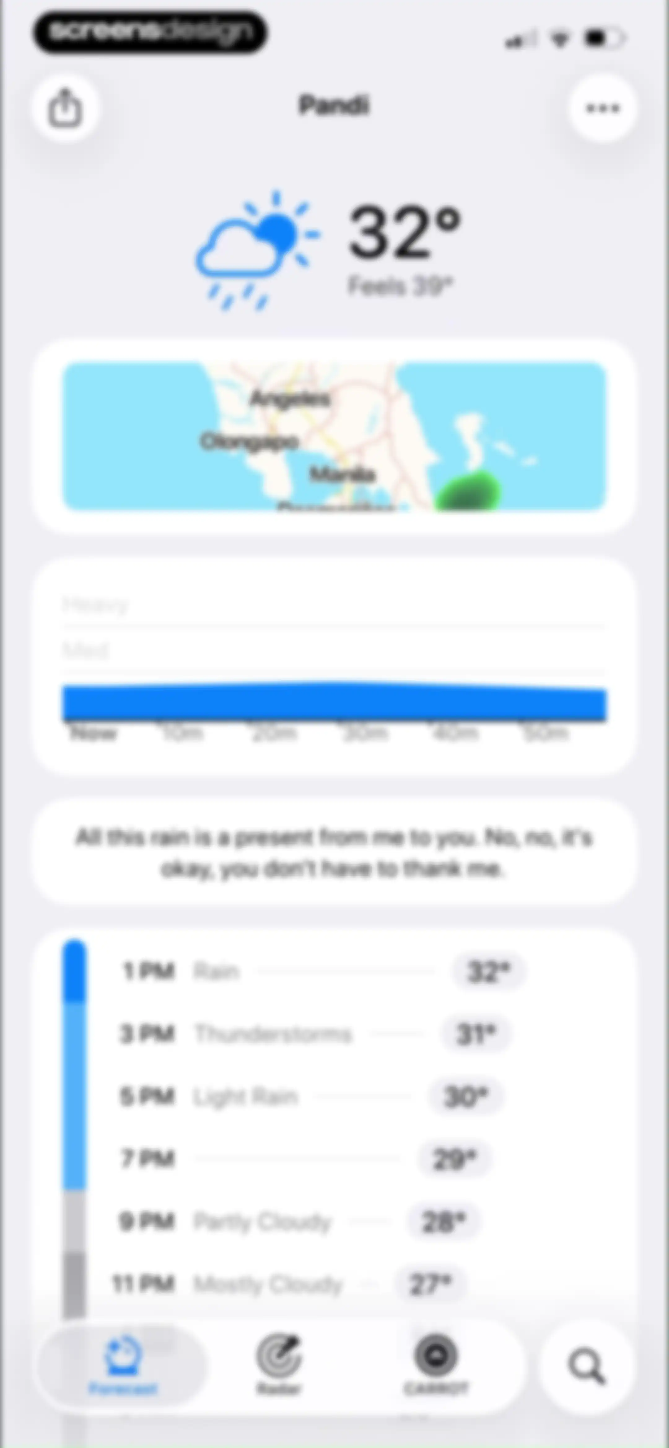 CARROT Weather: Alerts & Radar screen 121