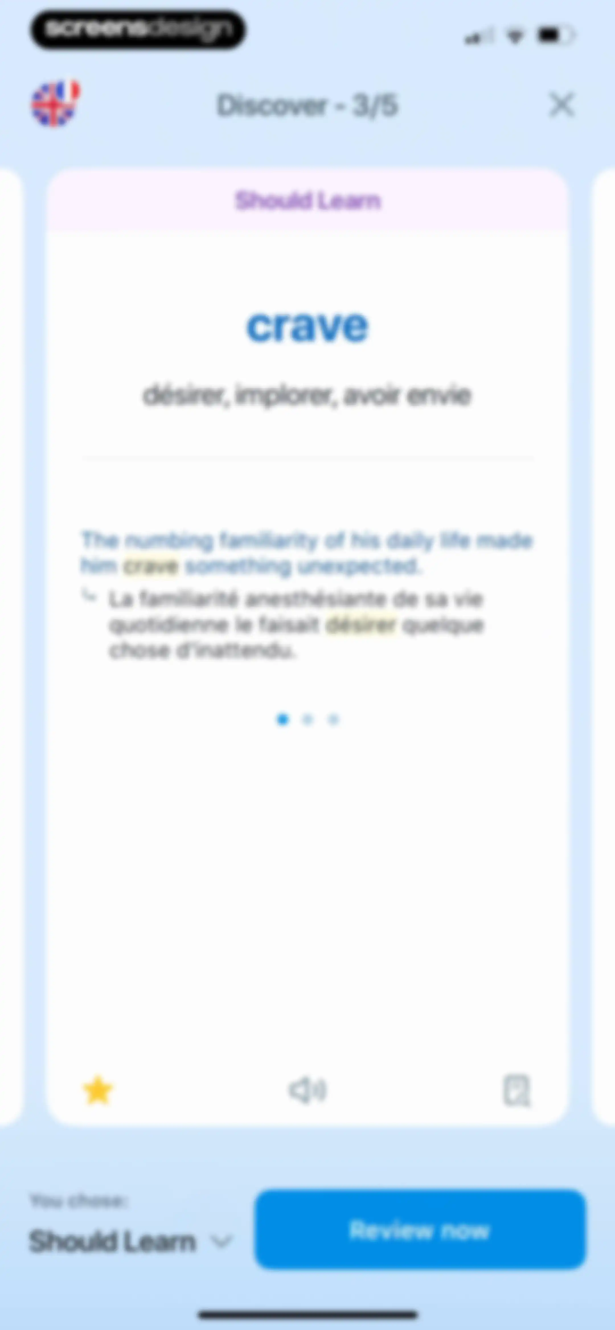 Reverso translate and learn screen 69